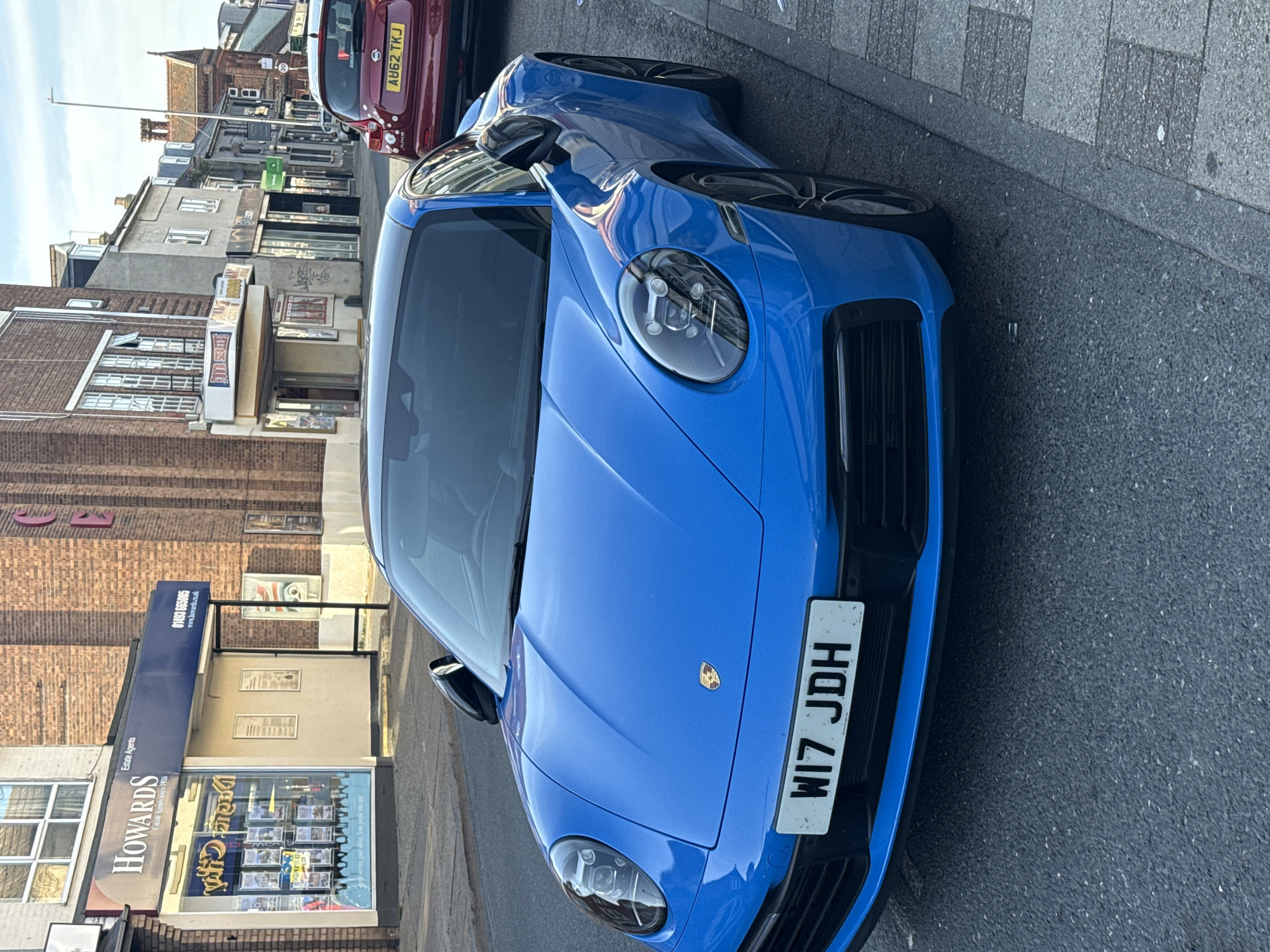 Blue Porsche spotted parked on Great Yarmouth street