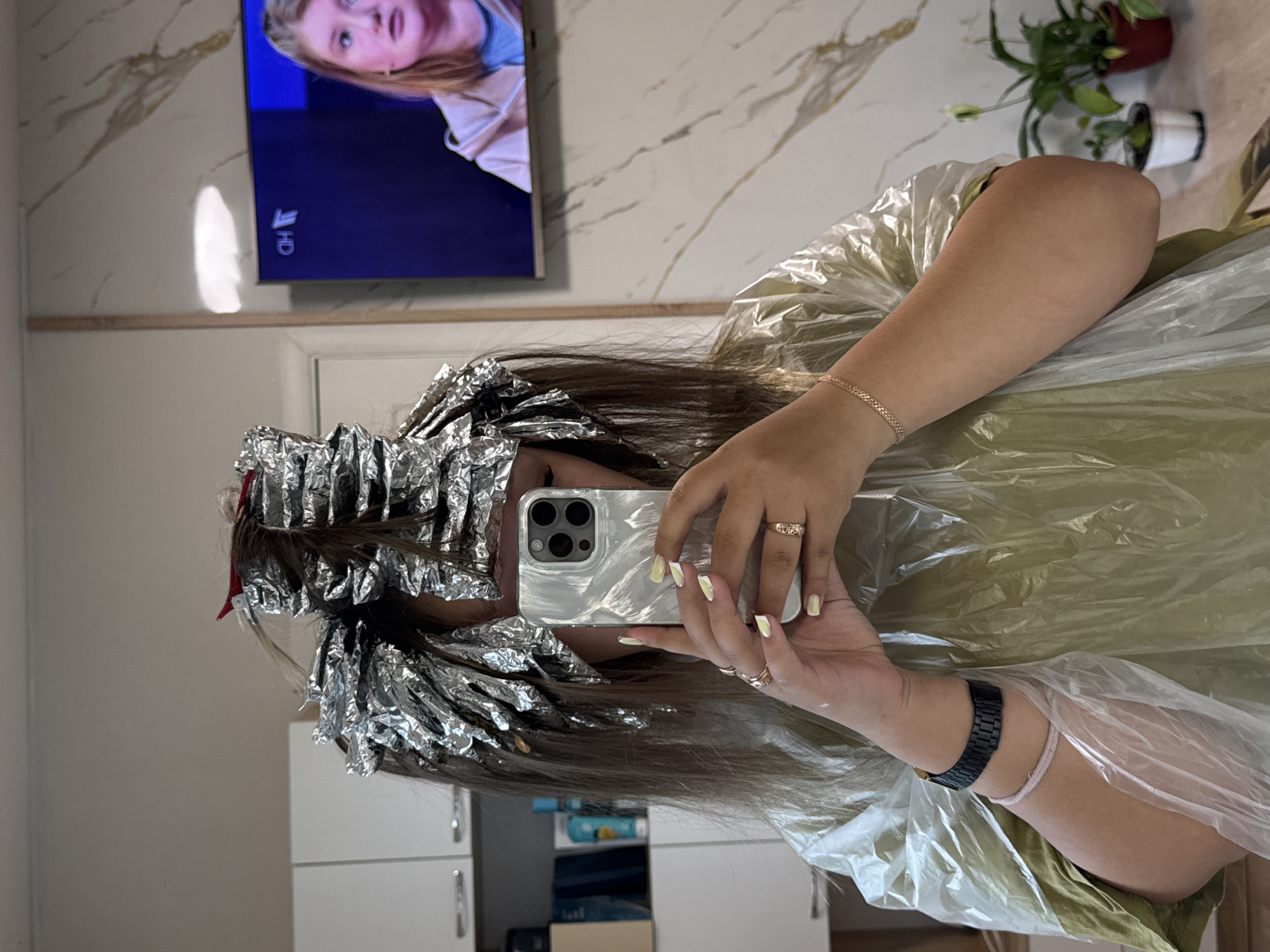 Woman documents hair salon visit and rural life in Russian village