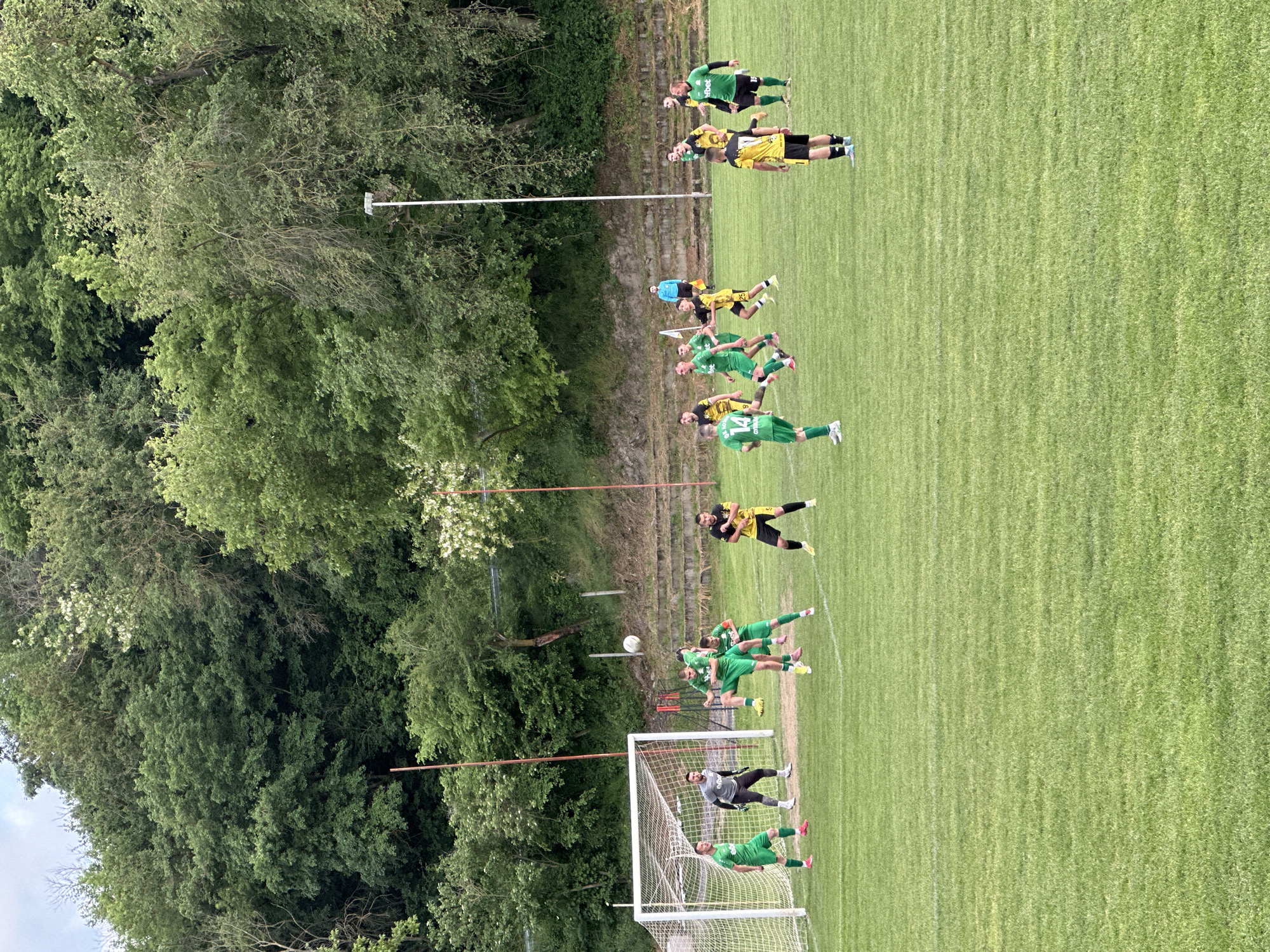 Soccer match with free kick observed in Debelets, Bulgaria