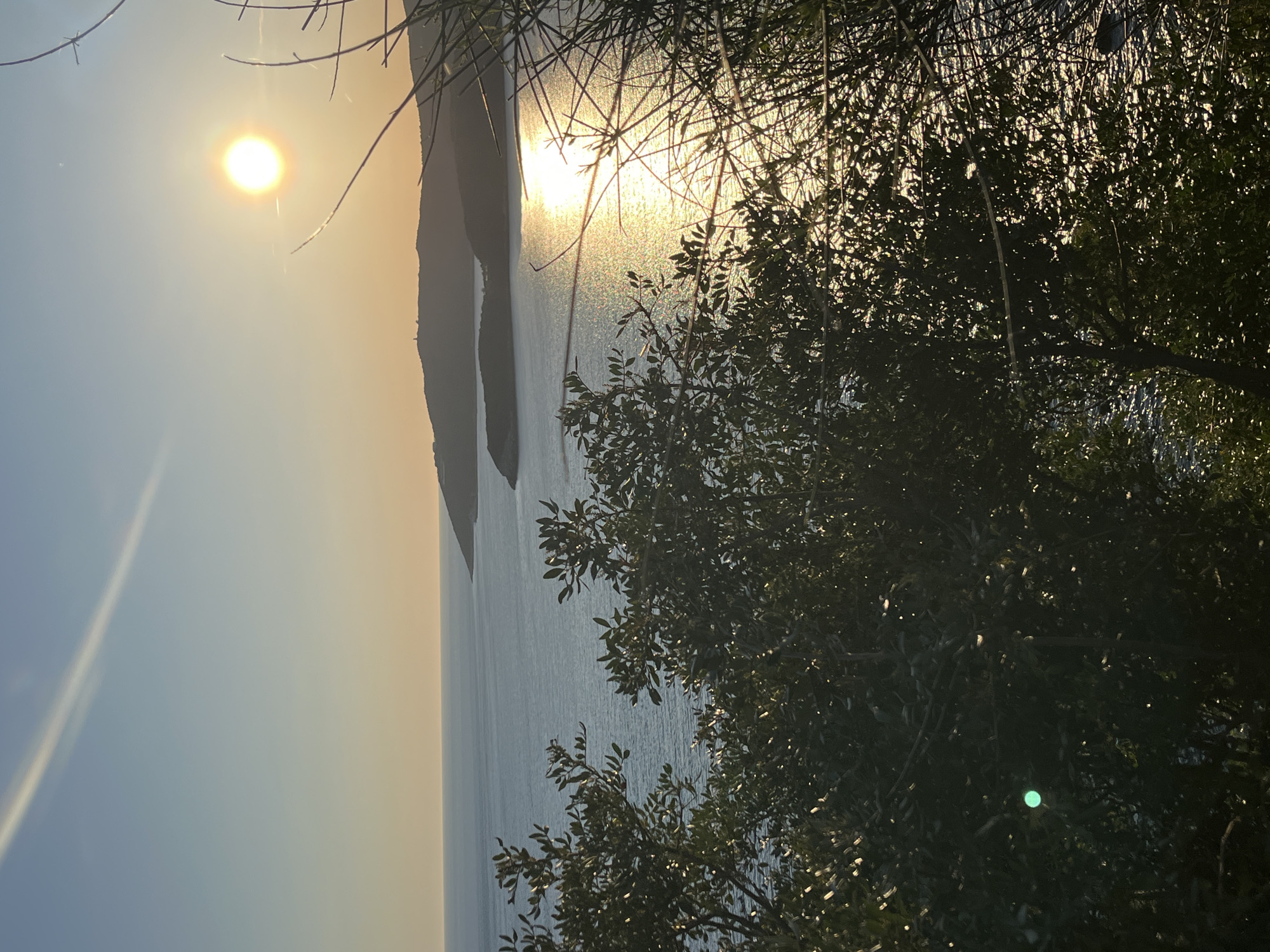 Sunset observed over coastal waters near Seoce, Montenegro