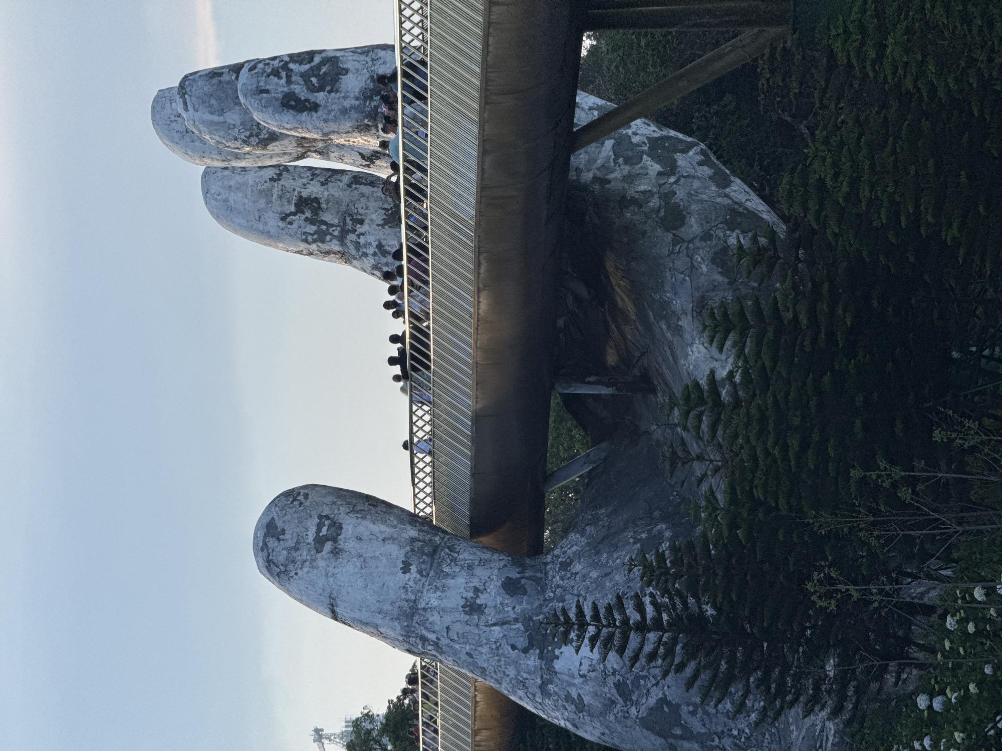 Tourists document Golden Bridge at Vietnam's Bà Nà Hills