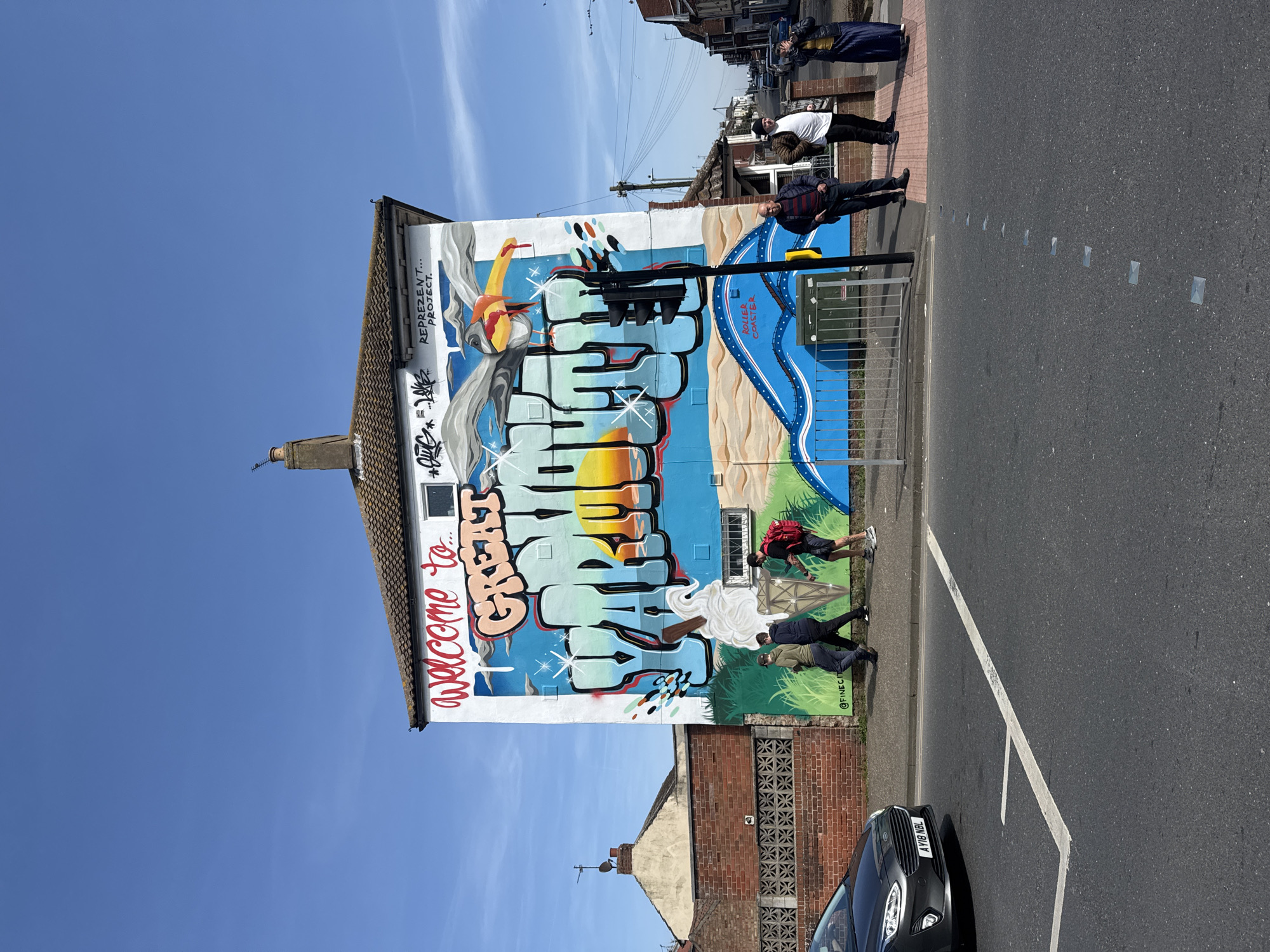 Welcome mural spotted on building in Great Yarmouth