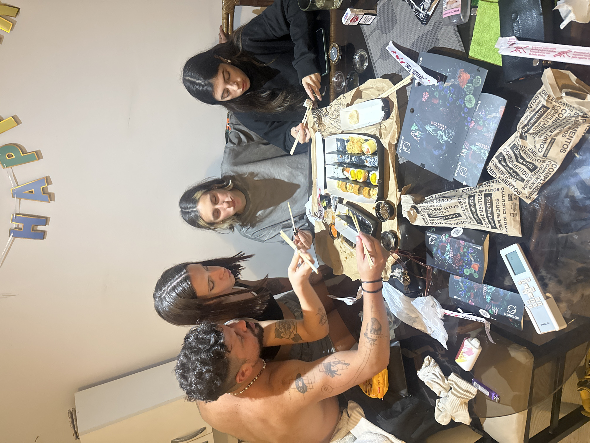 Late night sushi gathering in Buenos Aires captures unique tattoo