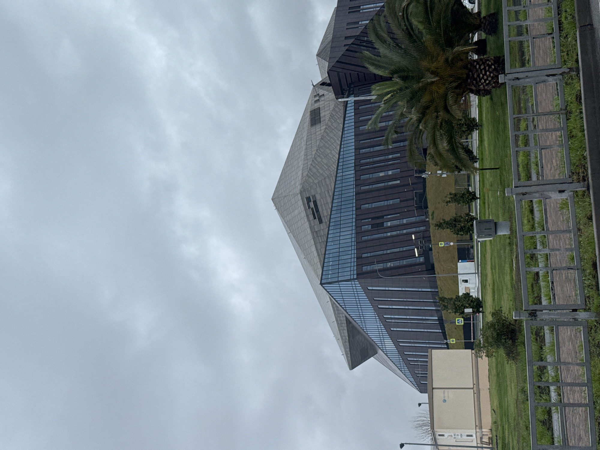 Modern geometric building documented in Sirius, Russia