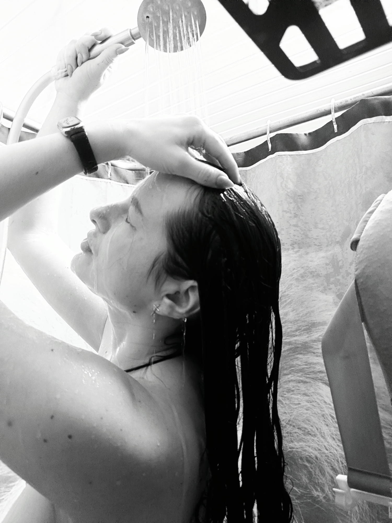 Morning shower moment captured in Rusalevka, Russia