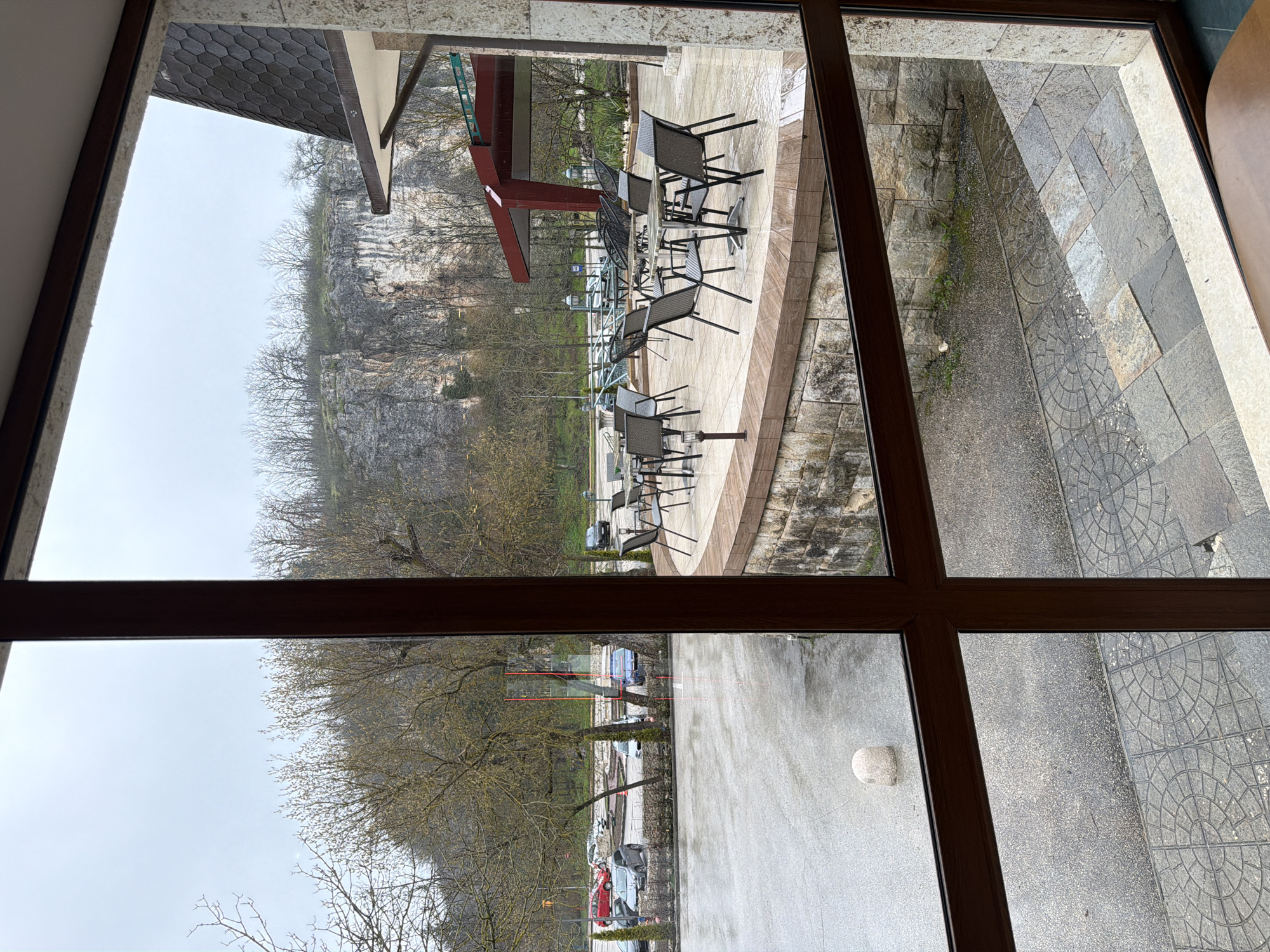 Morning breakfast and terrace views documented in Pleven, Bulgaria