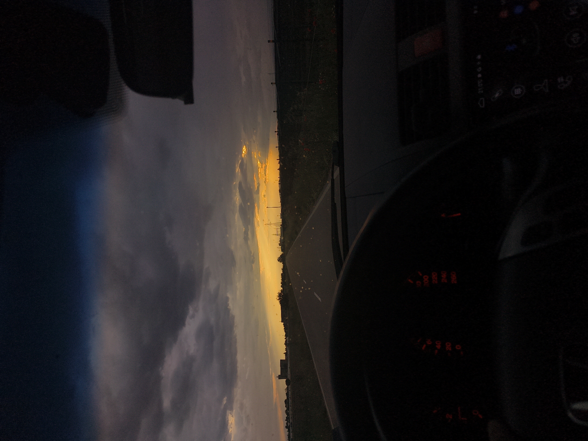 Driver captures road view from moving car in Bulgaria