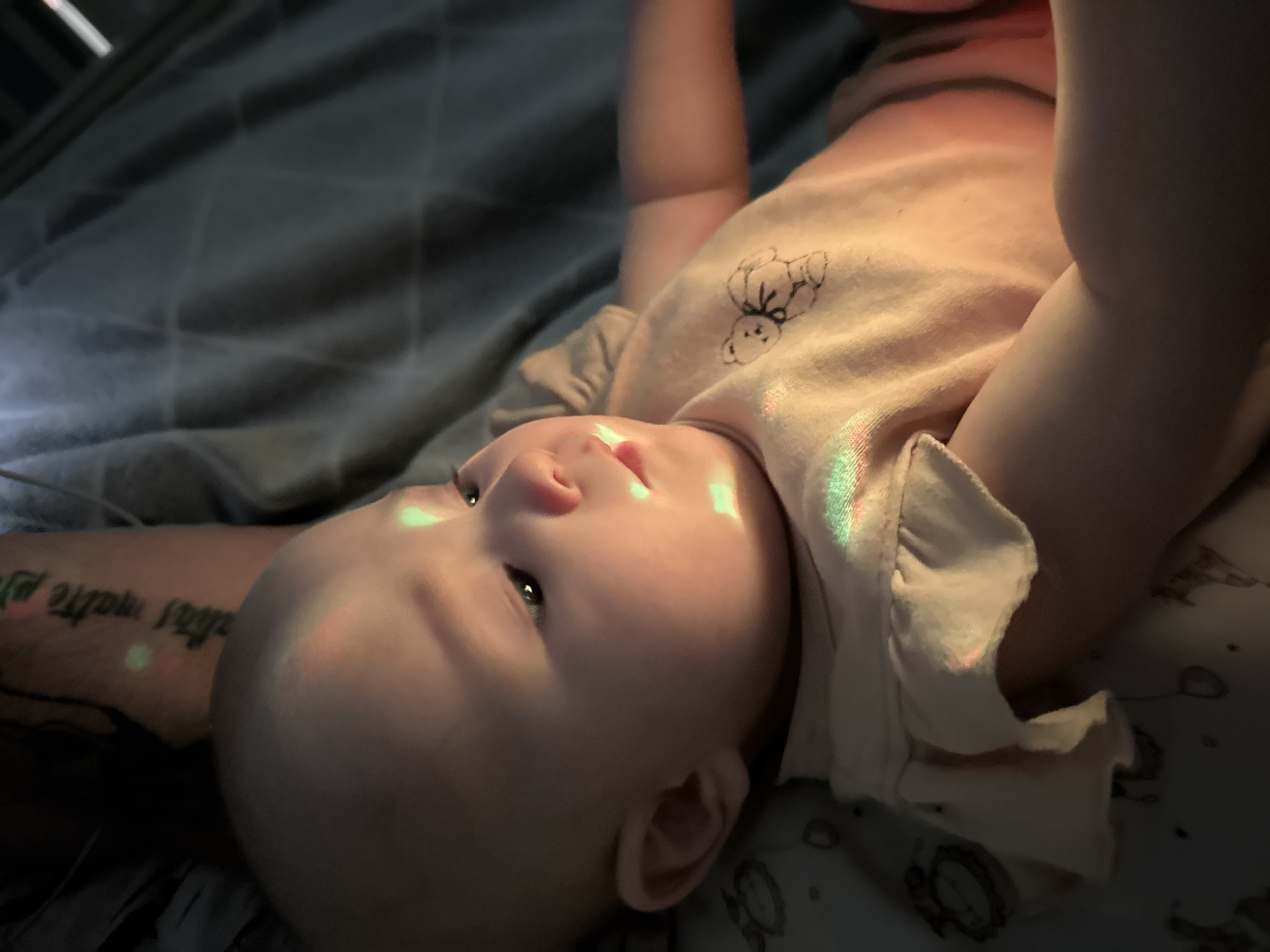 Quiet morning moments captured in Yakutsk household with baby, cat