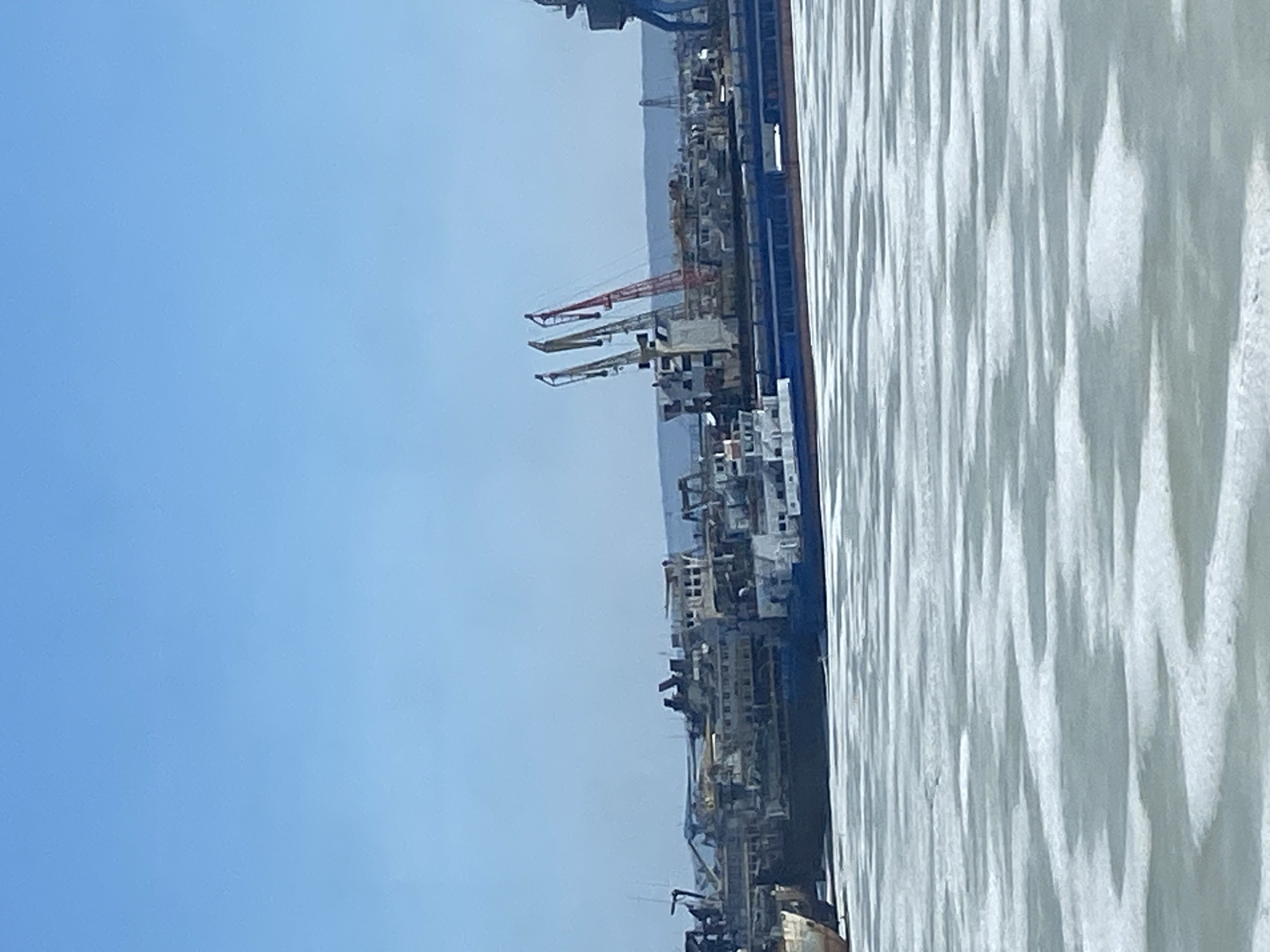 Shipyard operations documented along Volga River in Chaikovsky