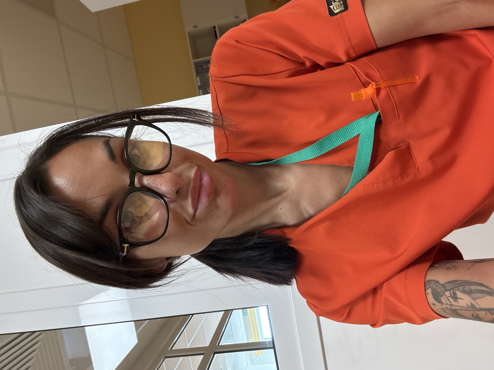 Healthcare worker selfie in Pleven, Bulgaria