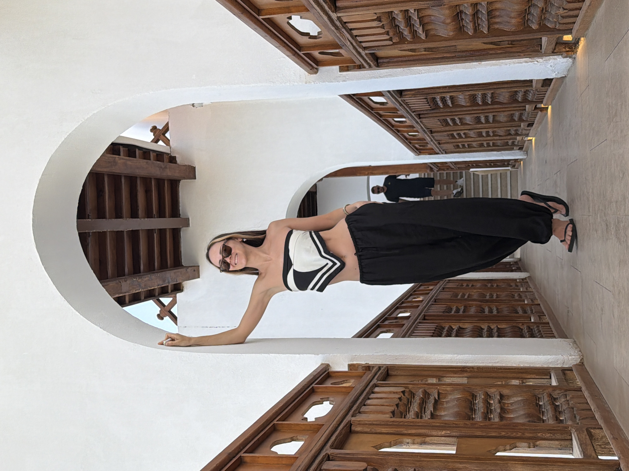 Tourist photographed at architectural sites in Sharm El Sheikh