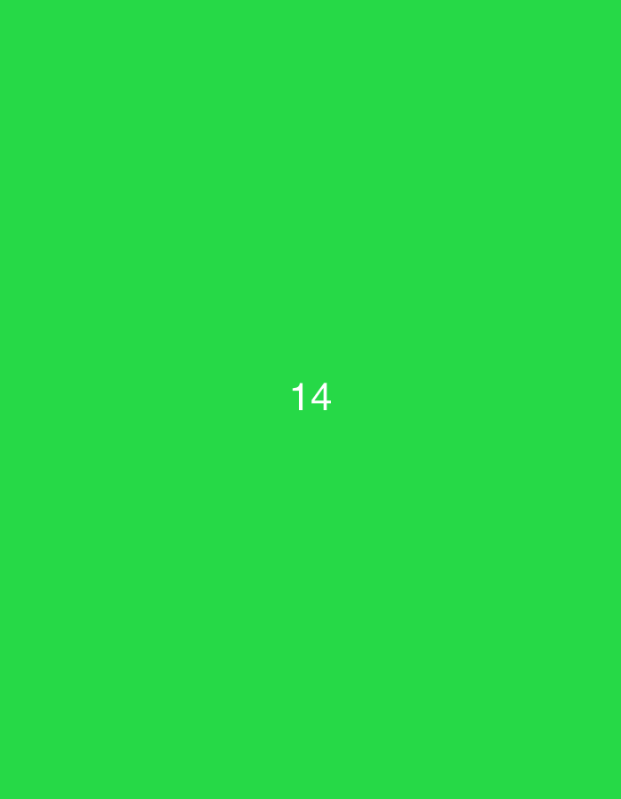 Digital countdown and character sequence on colored backgrounds