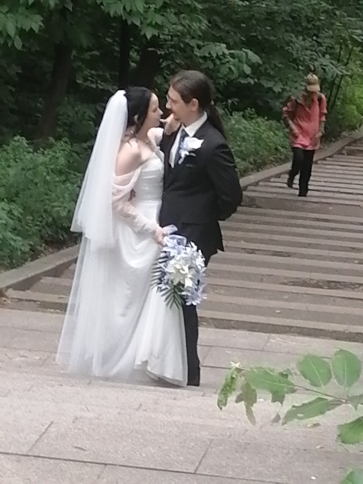 Wedding shoot, picnicking, and birdwatching in a formal park