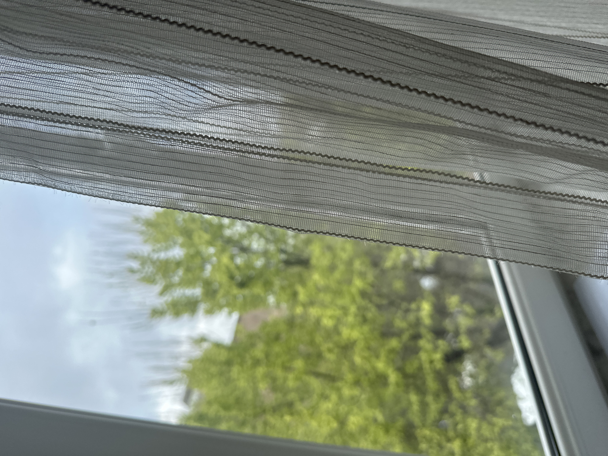 Indoor scenes documented: curtained window, empty classroom, desk items