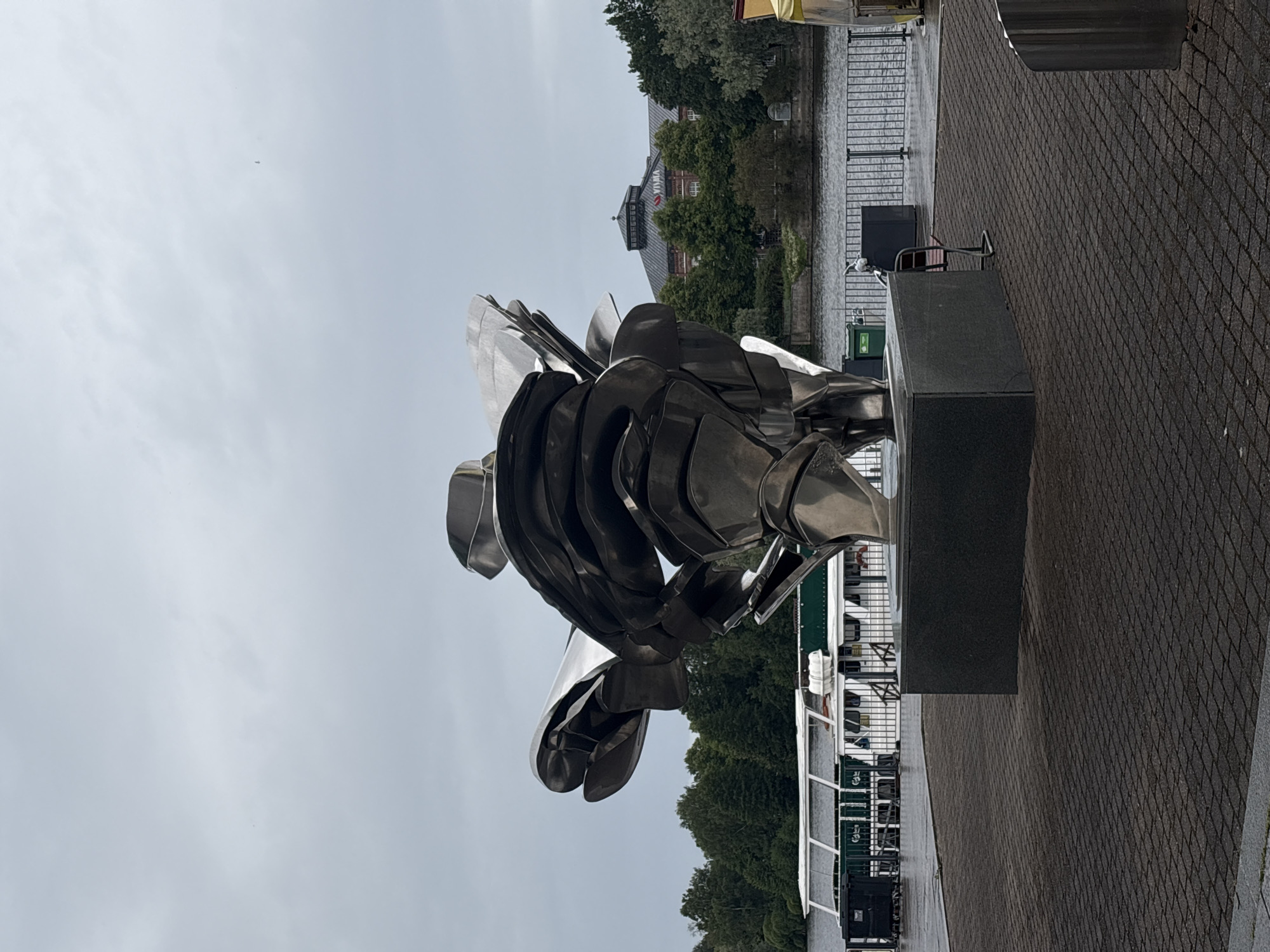 Pori waterfront on a rainy morning: public art, history, and everyday life