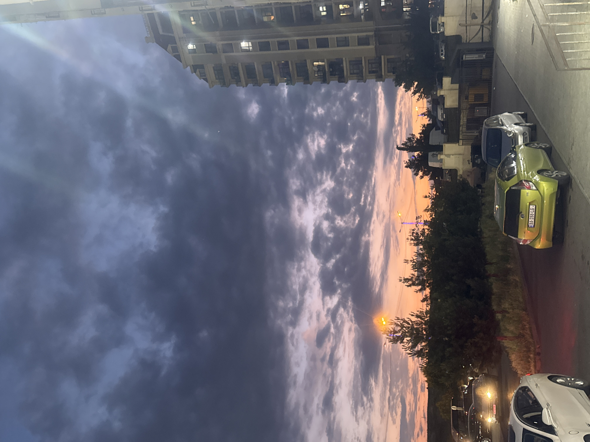Tbilisi neighborhood at dusk, streets and downtime