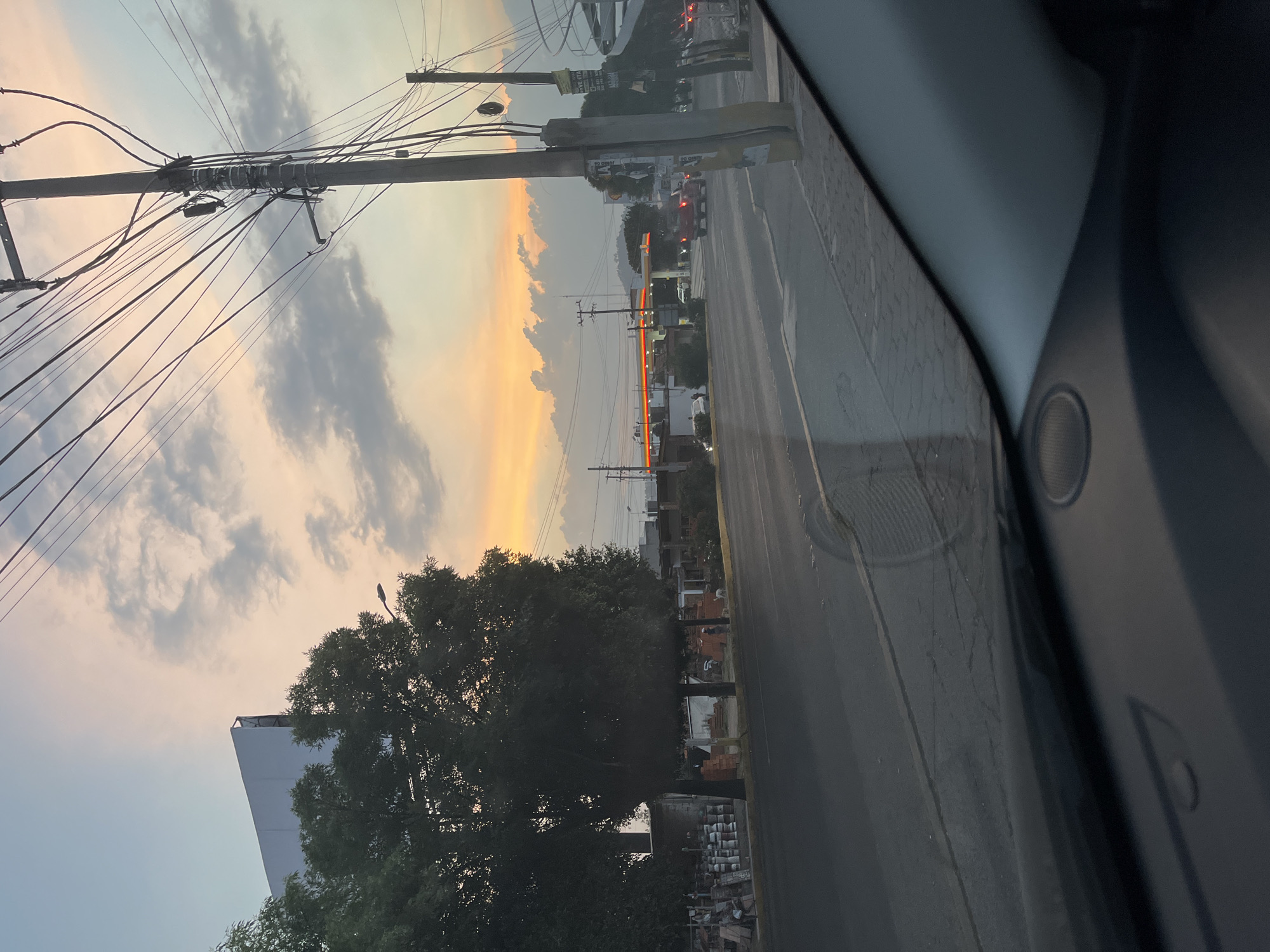 Sunset street scene documented in Cholula, Mexico