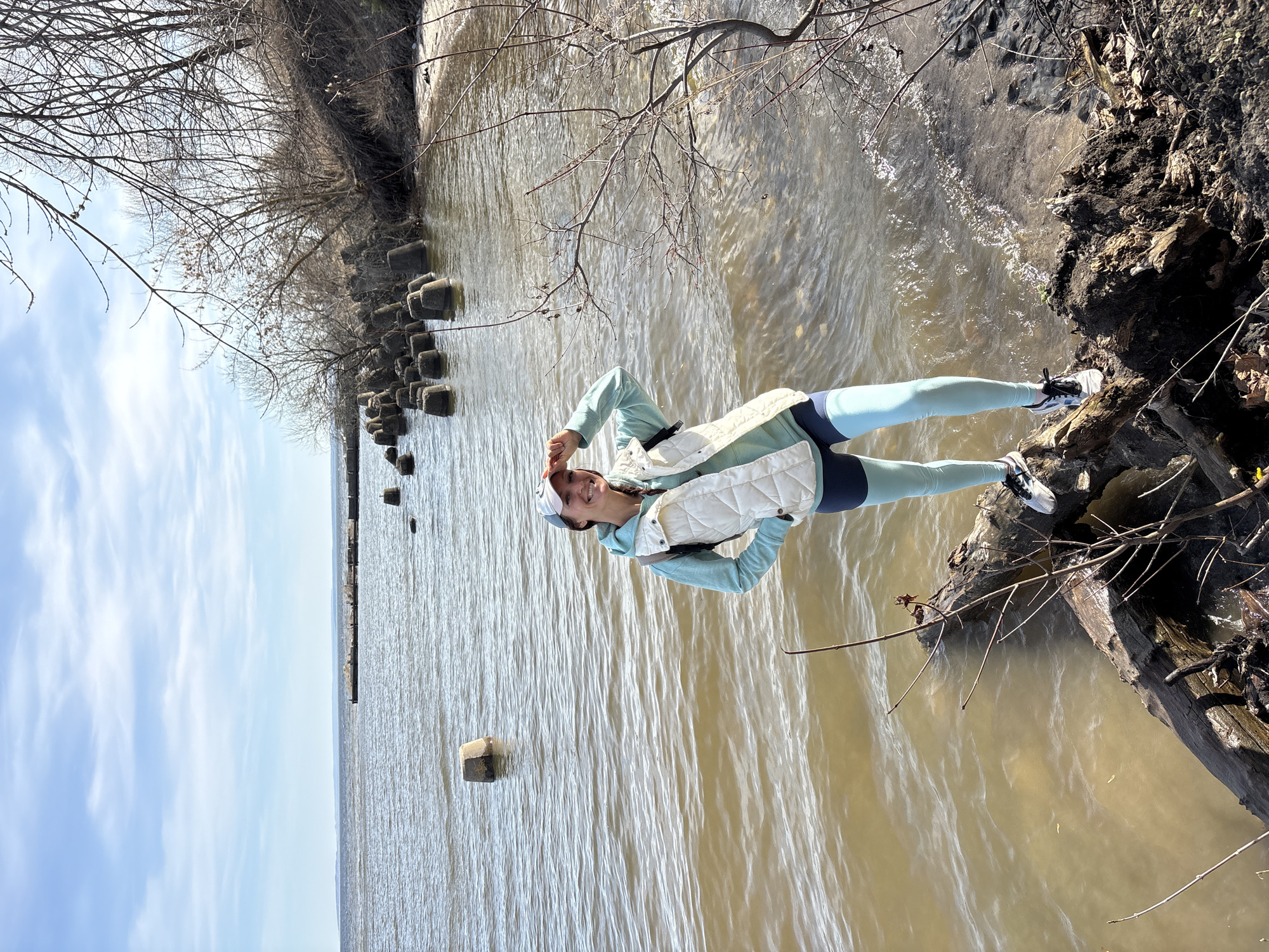 People gather at muddy riverbank in Ulyanovsk, Russia