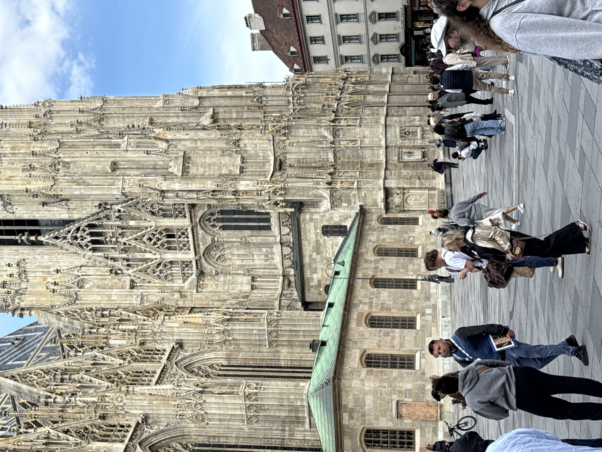 Afternoon crowds gather at Vienna's St. Stephen's Cathedral plaza