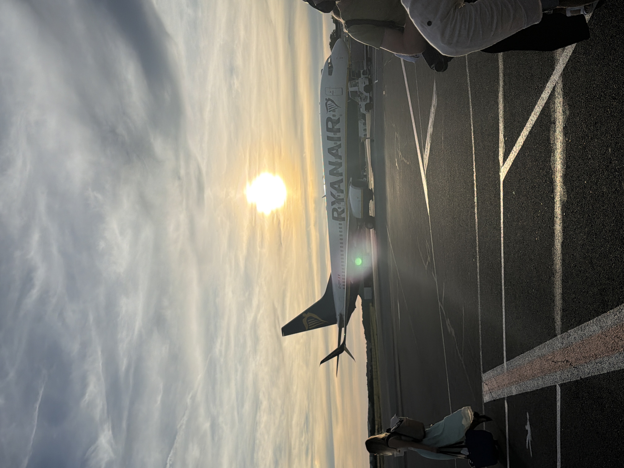 Sunset over the tarmac at Beauvais–Tillé Airport