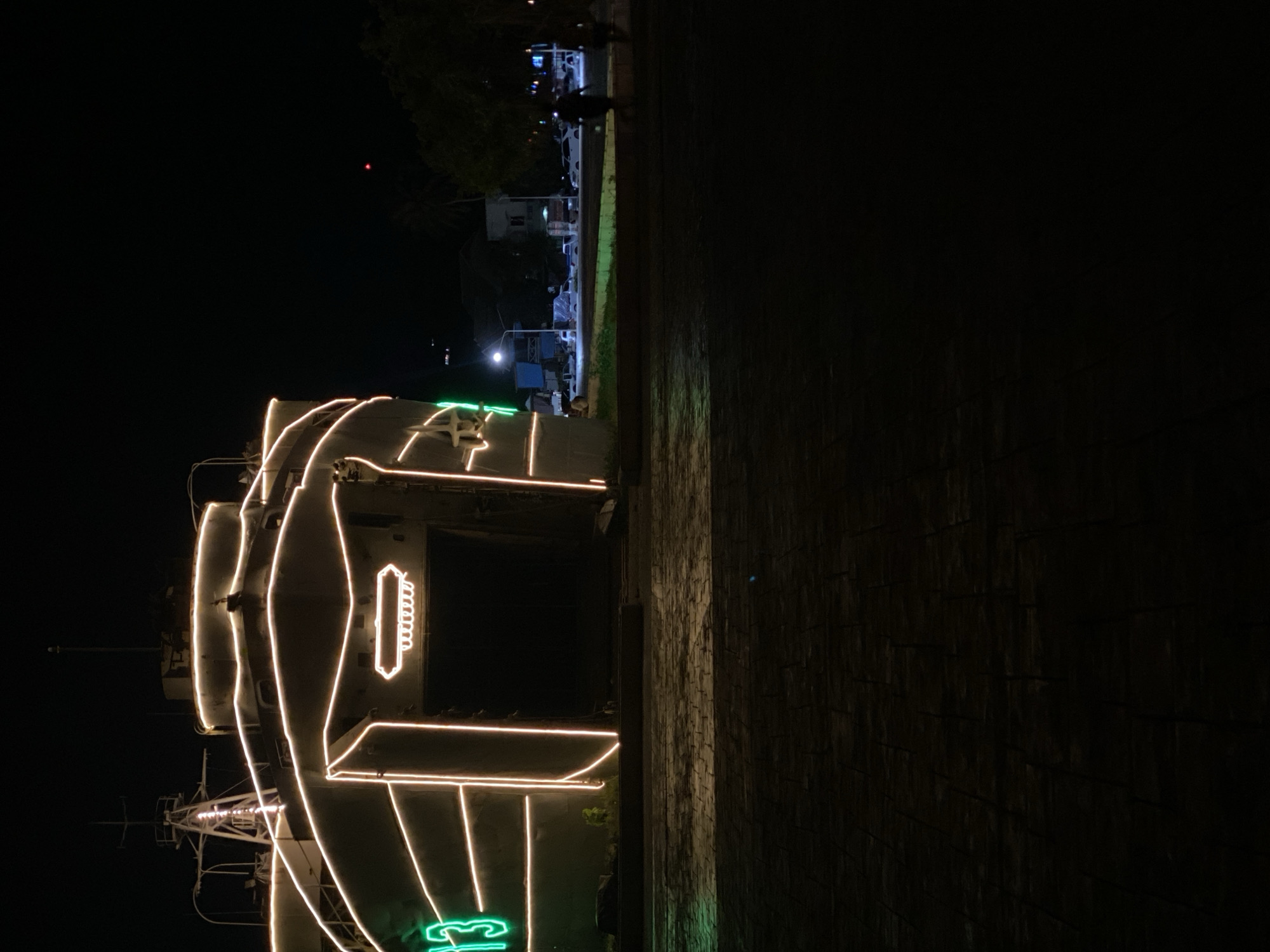 Nighttime scenes captured in illuminated Baan Don Sai, Thailand