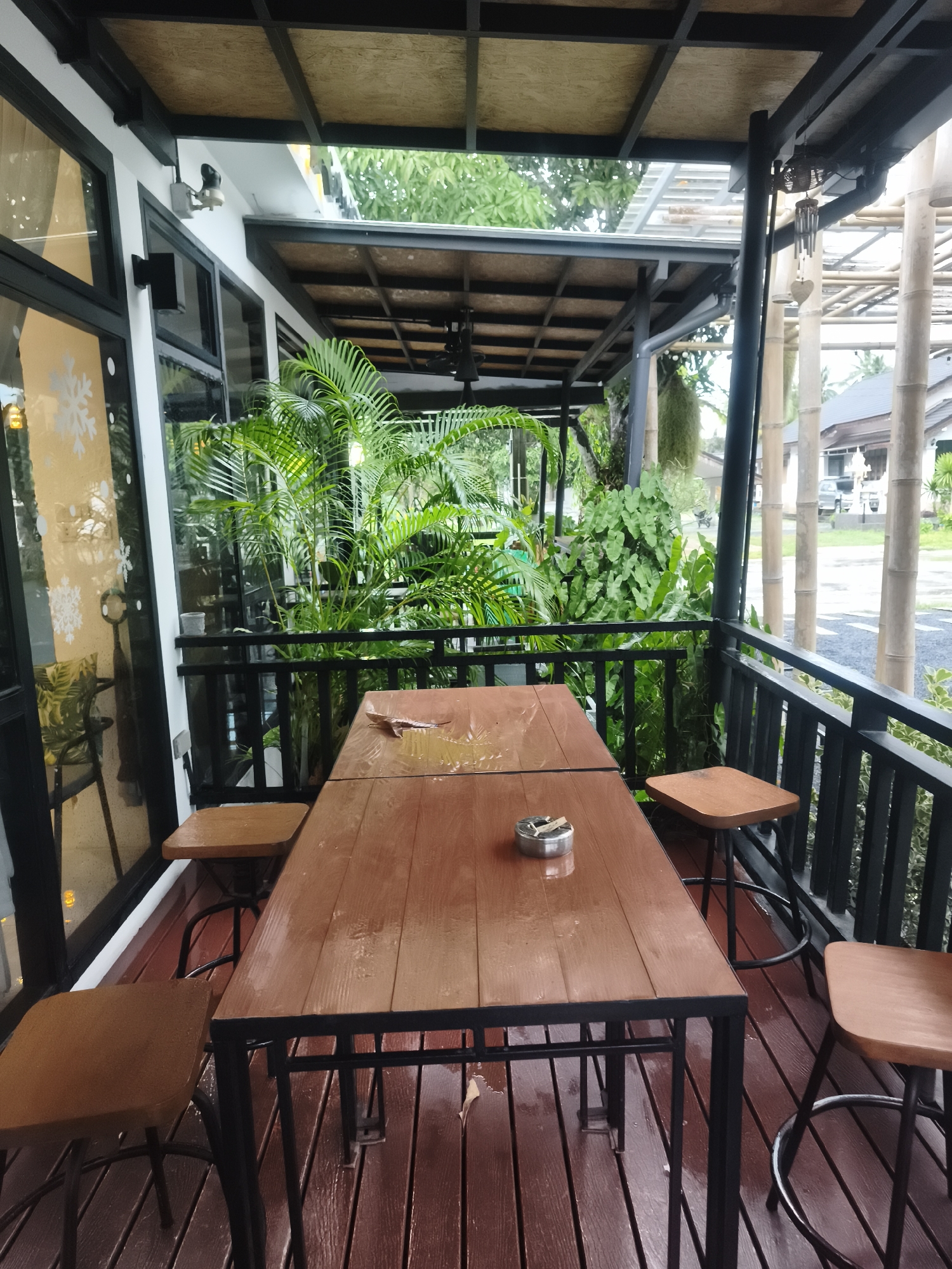 Rainy morning coffee stop at RADA Cafe, Ko Samui