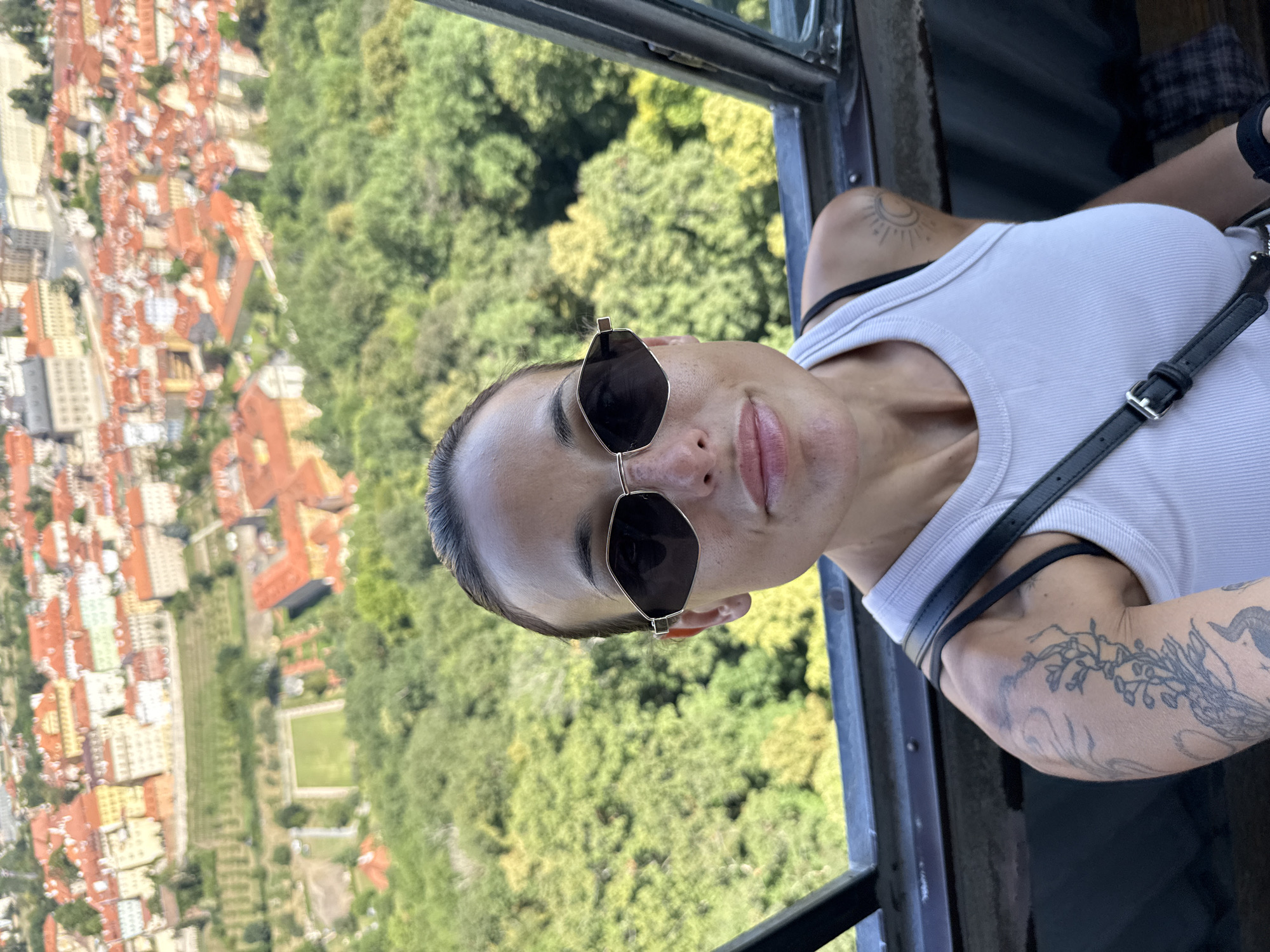 Morning at a Prague overlook, skyline views and selfies
