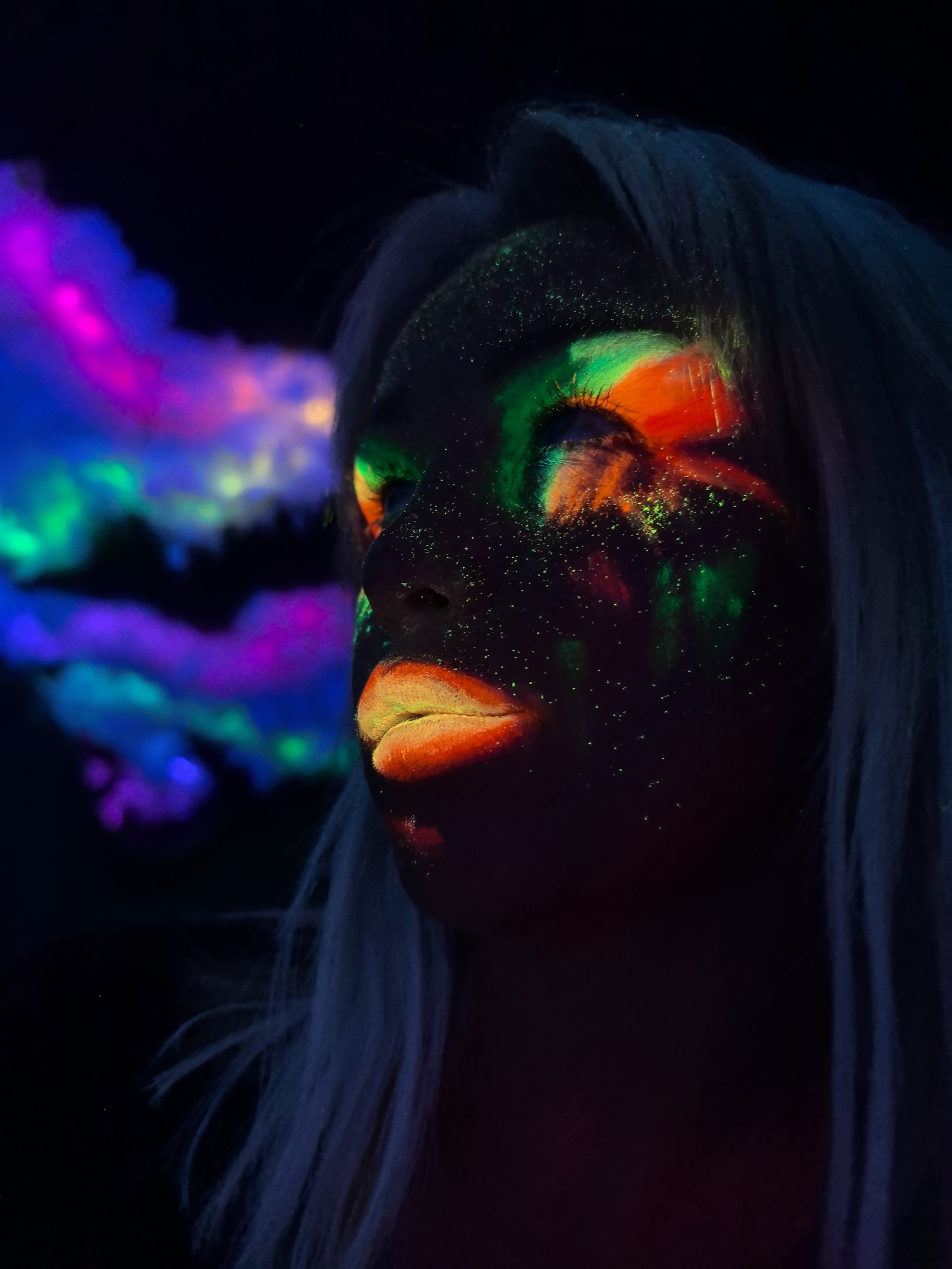 UV light portrait session captured in Noviy Russia