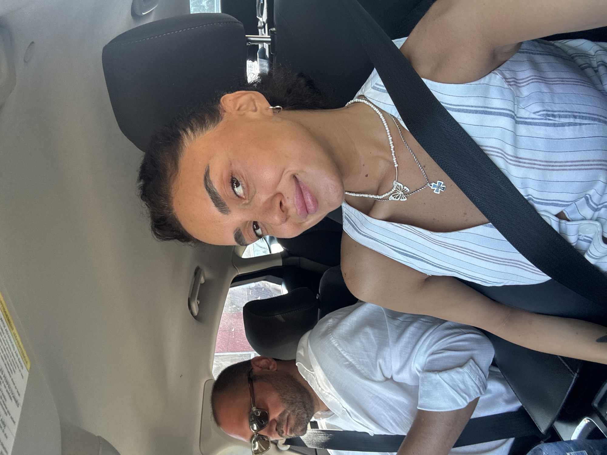 Selfies and street views from a car in Tbilisi