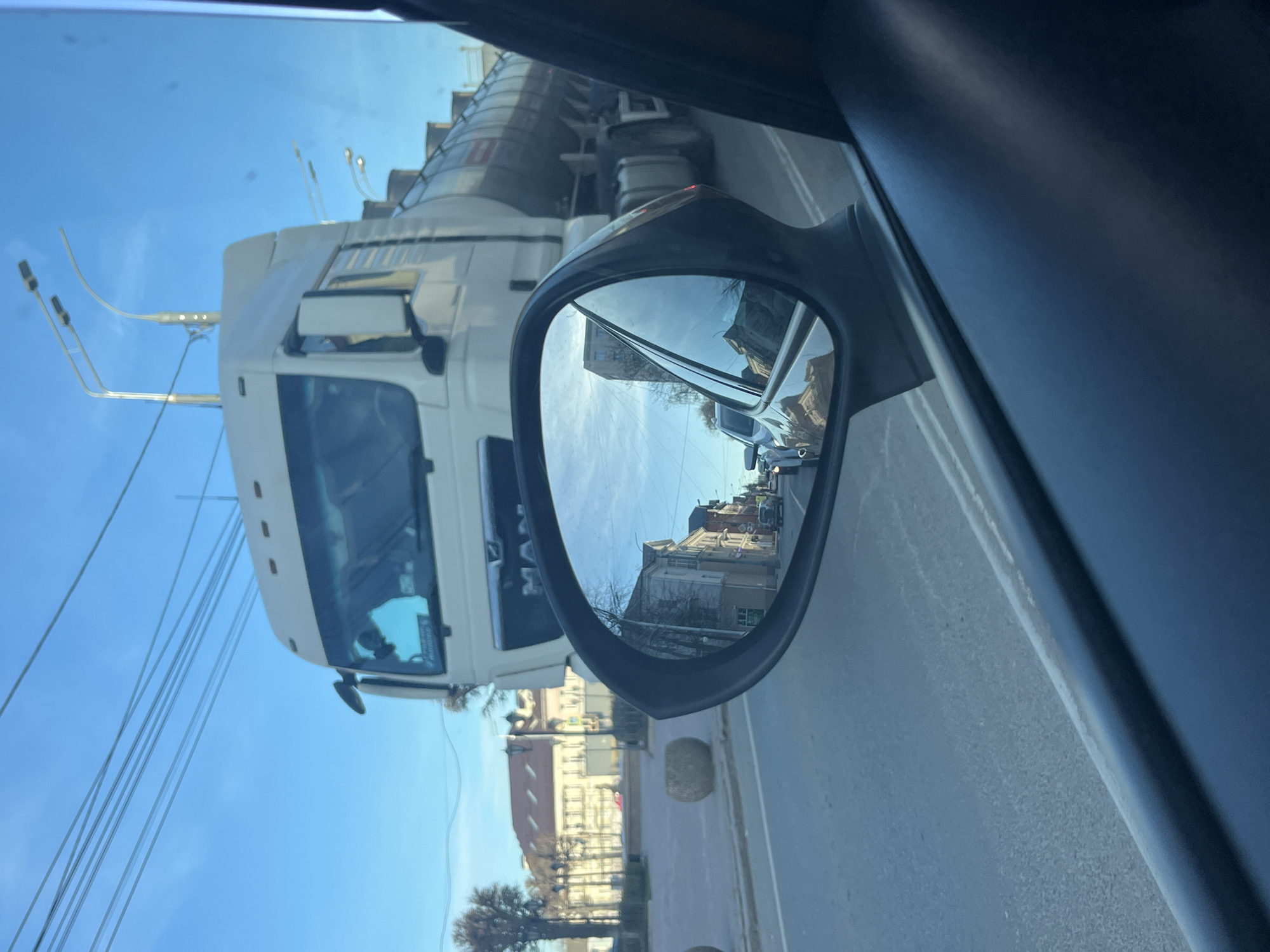 Vehicle occupant captures street view in Klin, Russia