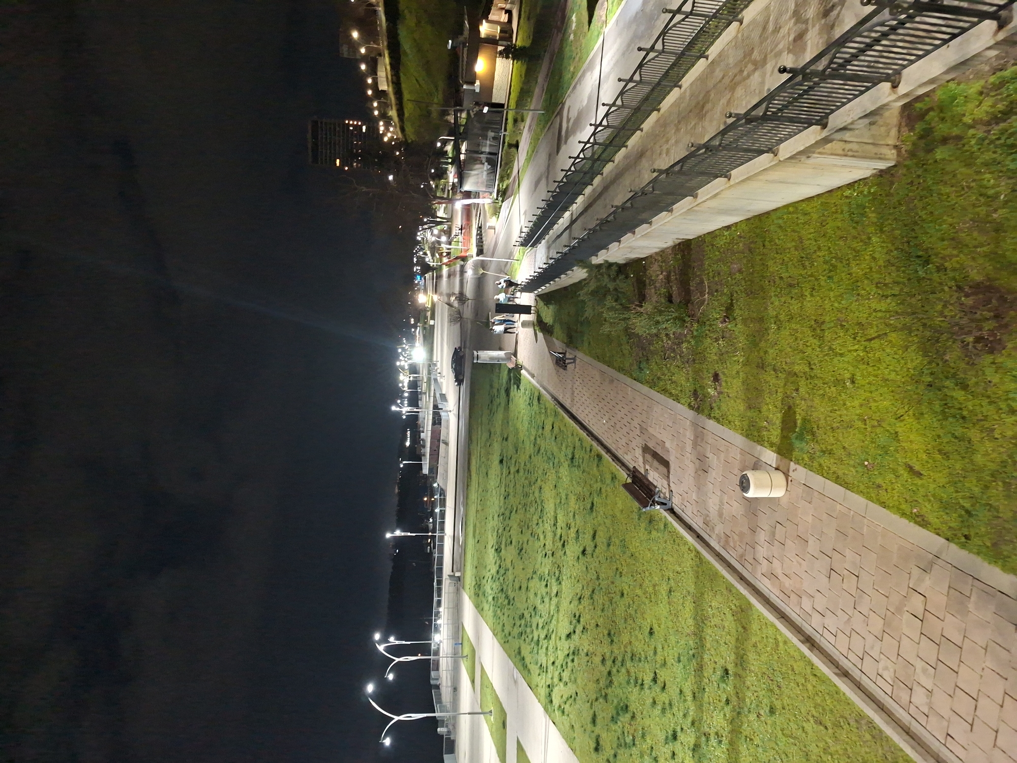 Evening riverside walkway scene captured in Ruse, Bulgaria