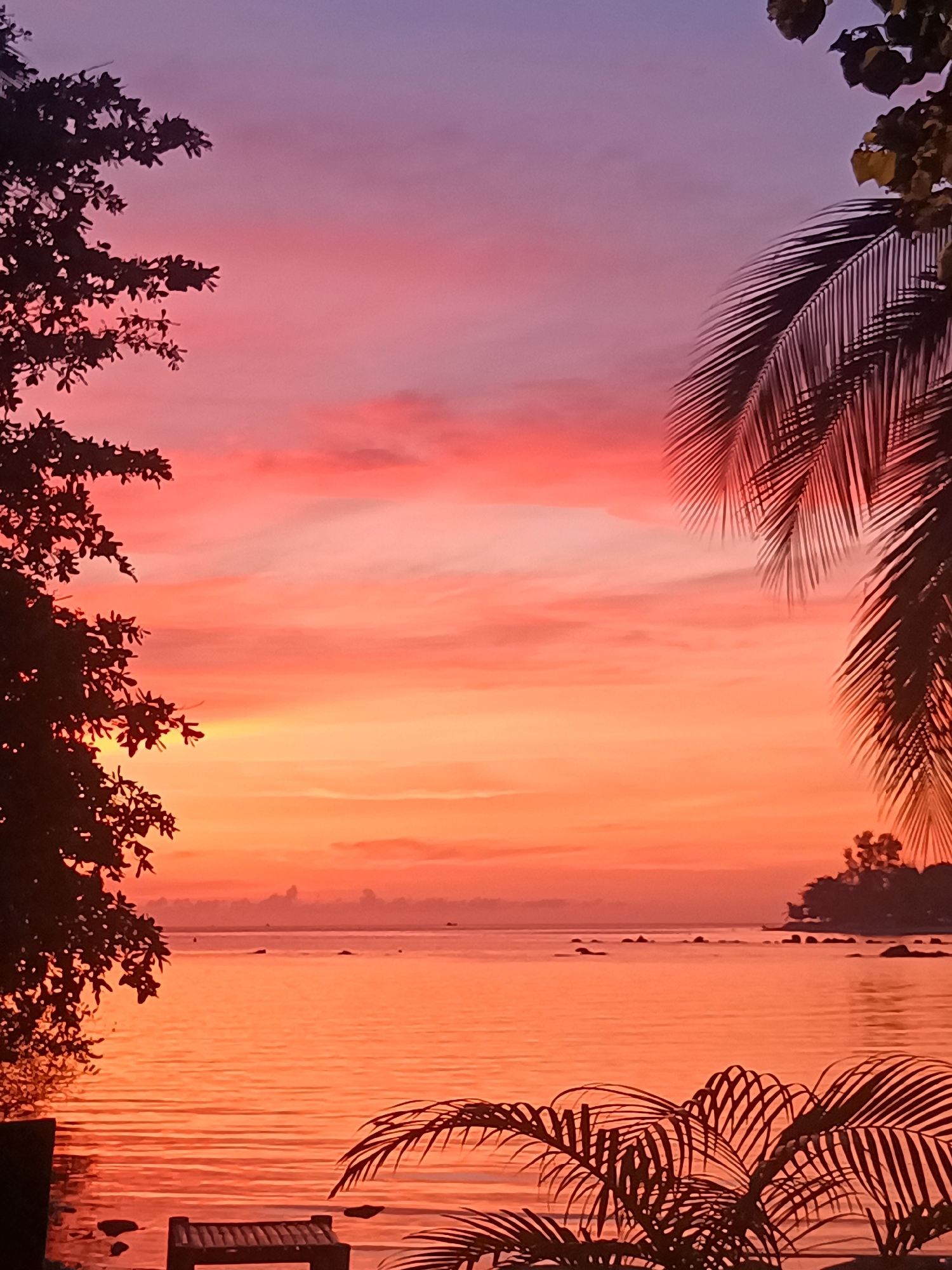 Vibrant sunset captured in Baan Sri Thanu, Thailand