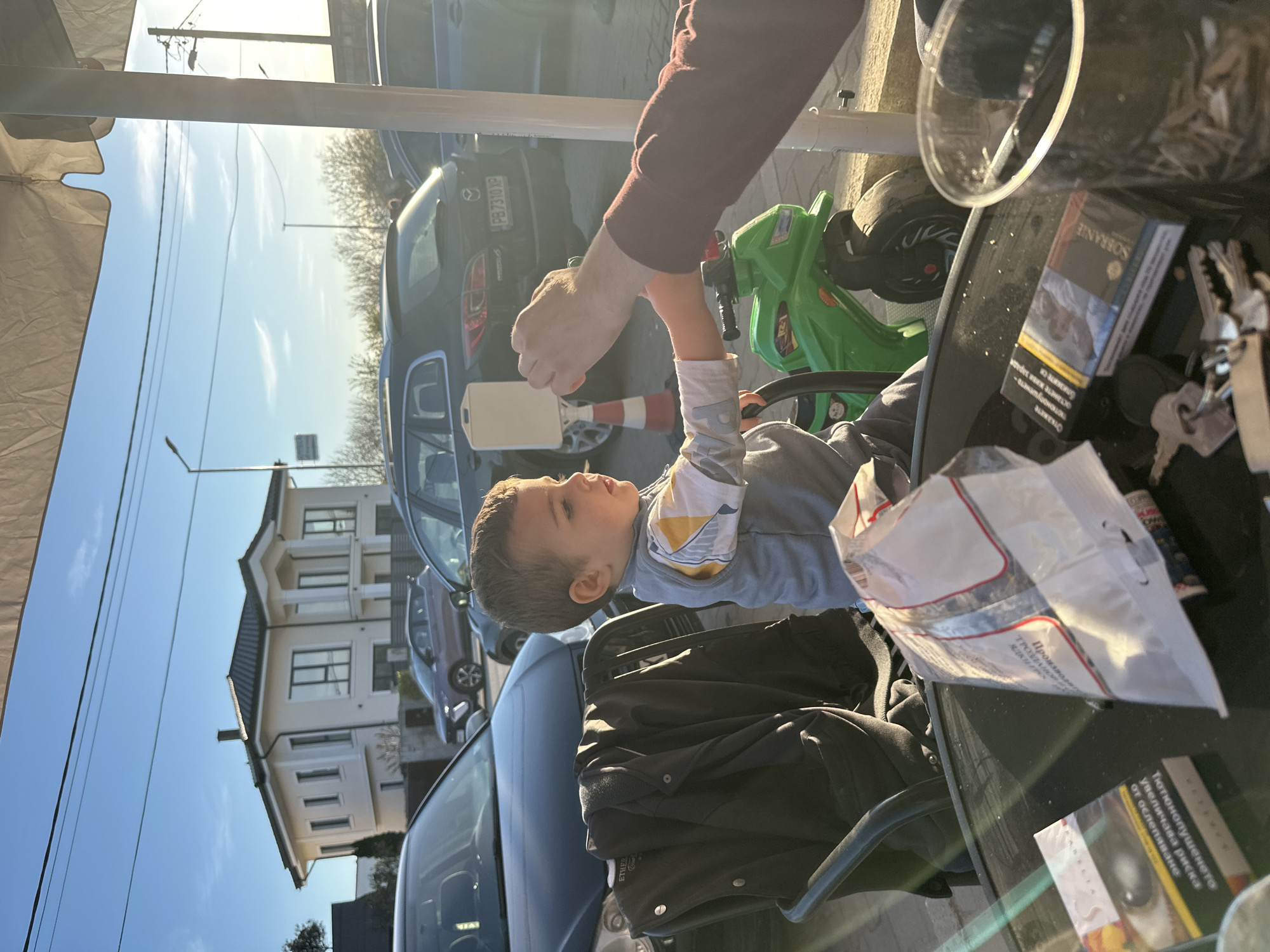 Child enjoys snack time at outdoor locations in Plovdiv