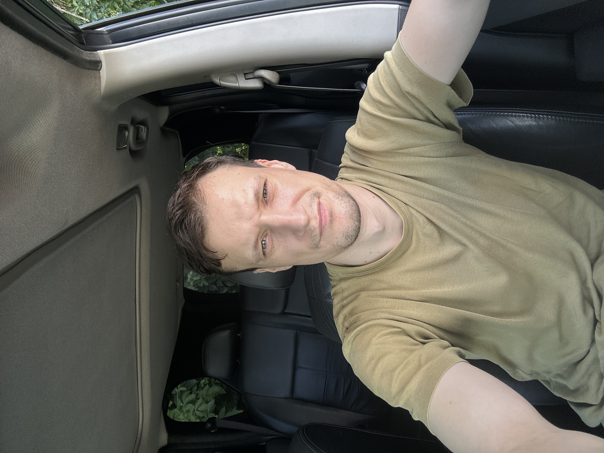 Driver's seat selfie session in Shatava, Ukraine