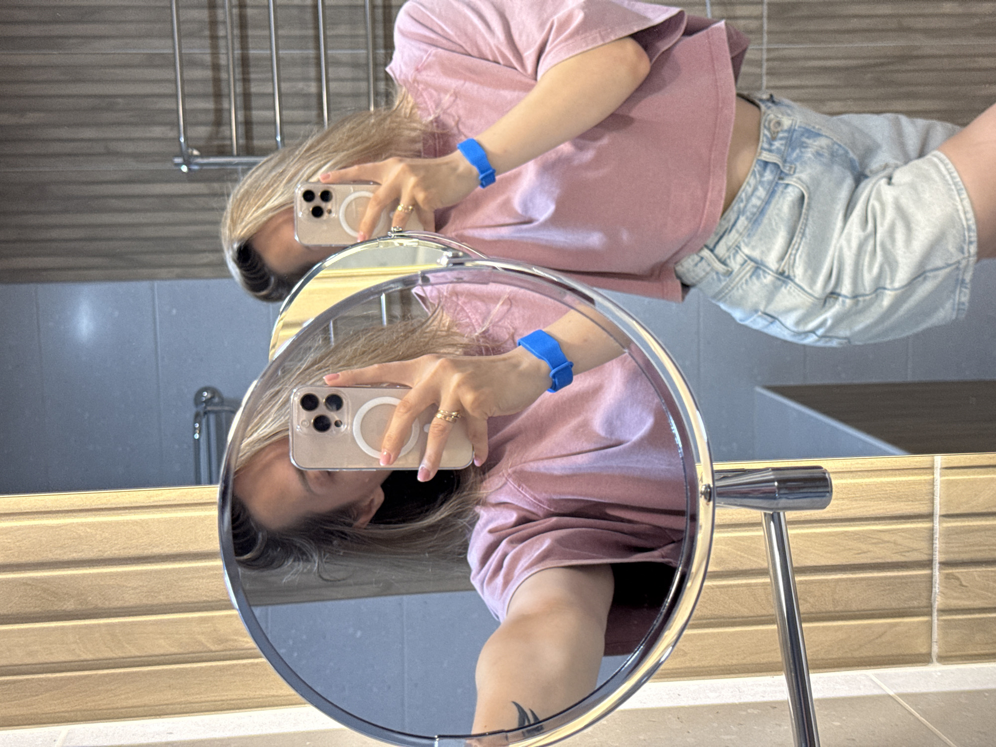 Woman in pink photographed multiple times in Nebug, Russia