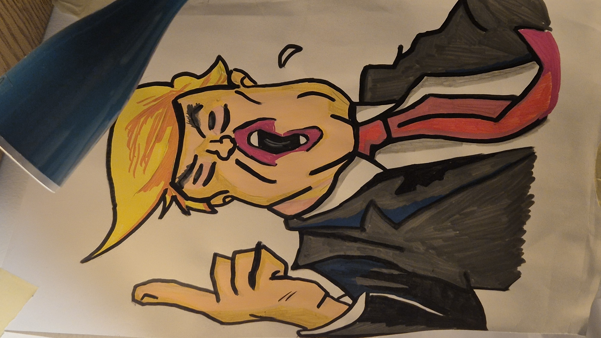 Trump caricatures and anime posters collected in Sofia