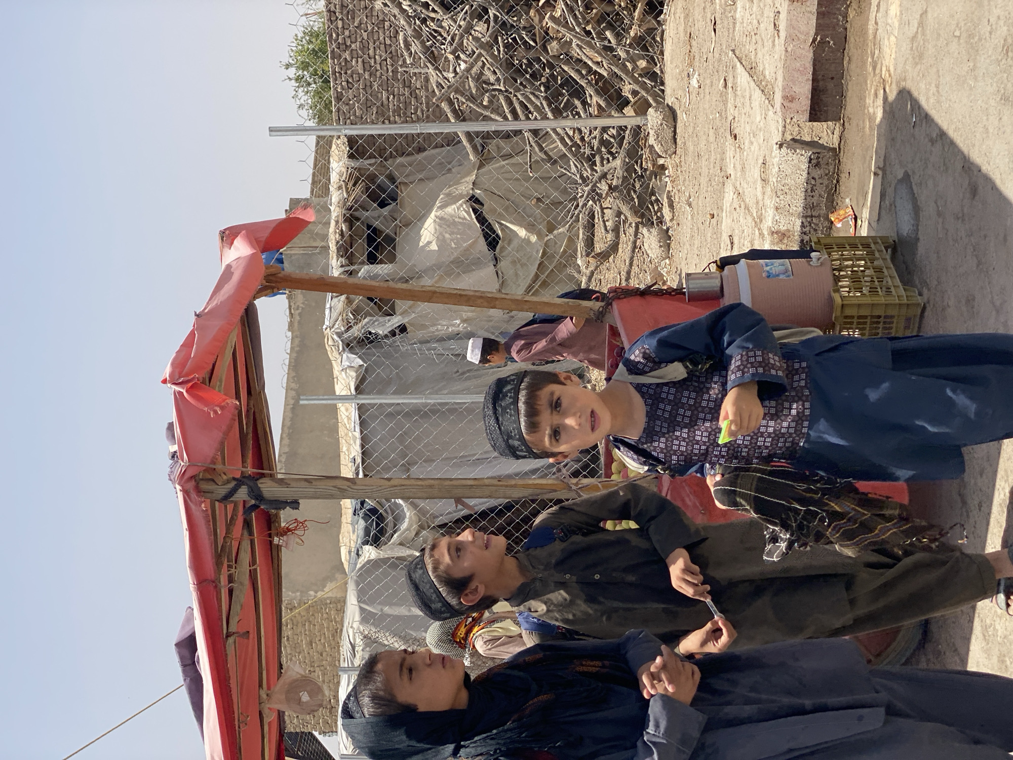 Everyday street life in Kandahar on a clear morning