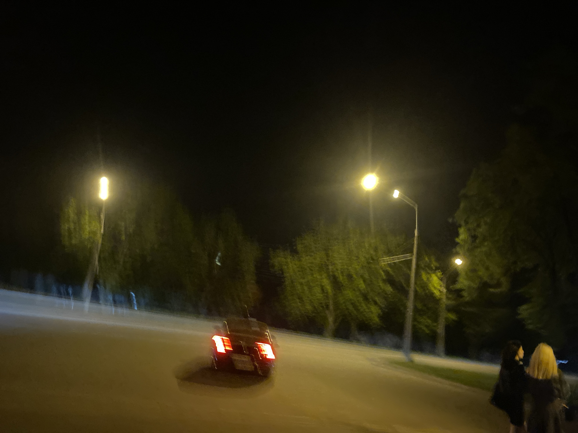 Nighttime street life documented across Poltava, Ukraine