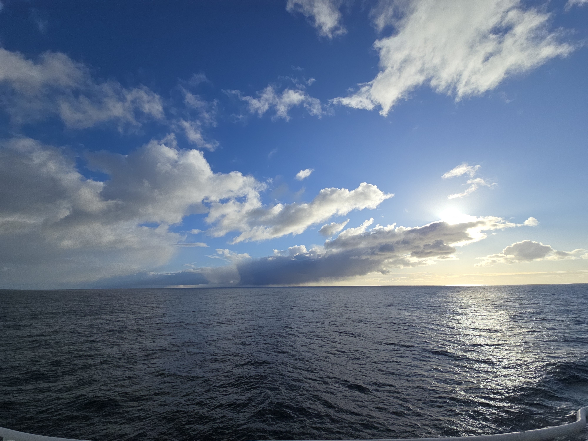 Weather system observed over ocean waters near Norwegian coast