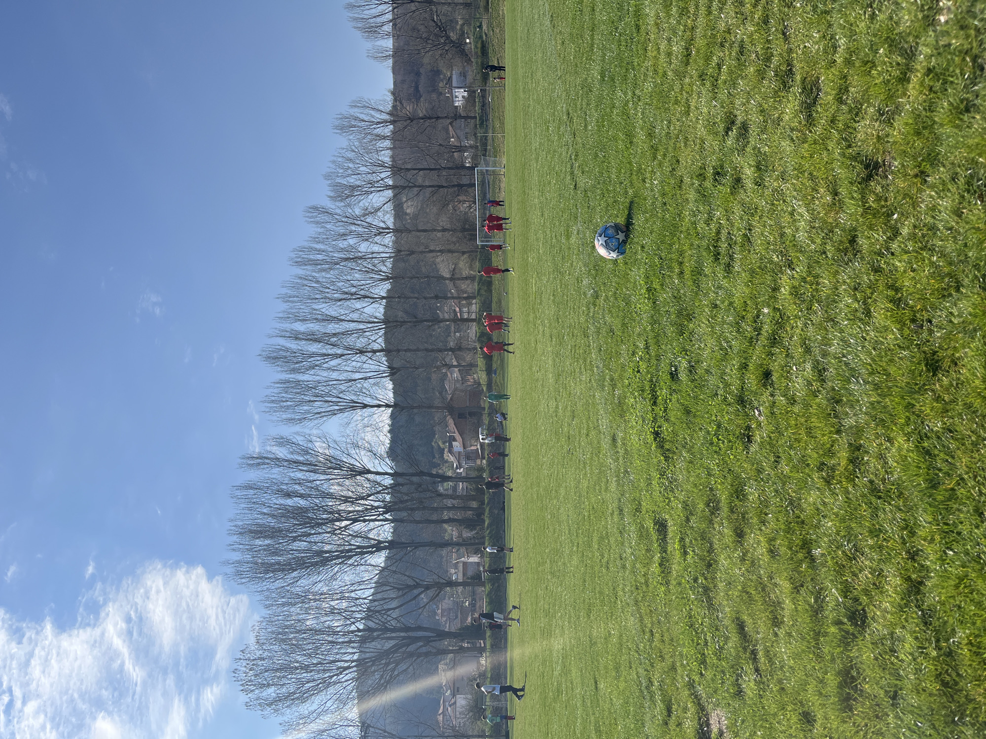 Morning soccer field activity observed over 50-minute period