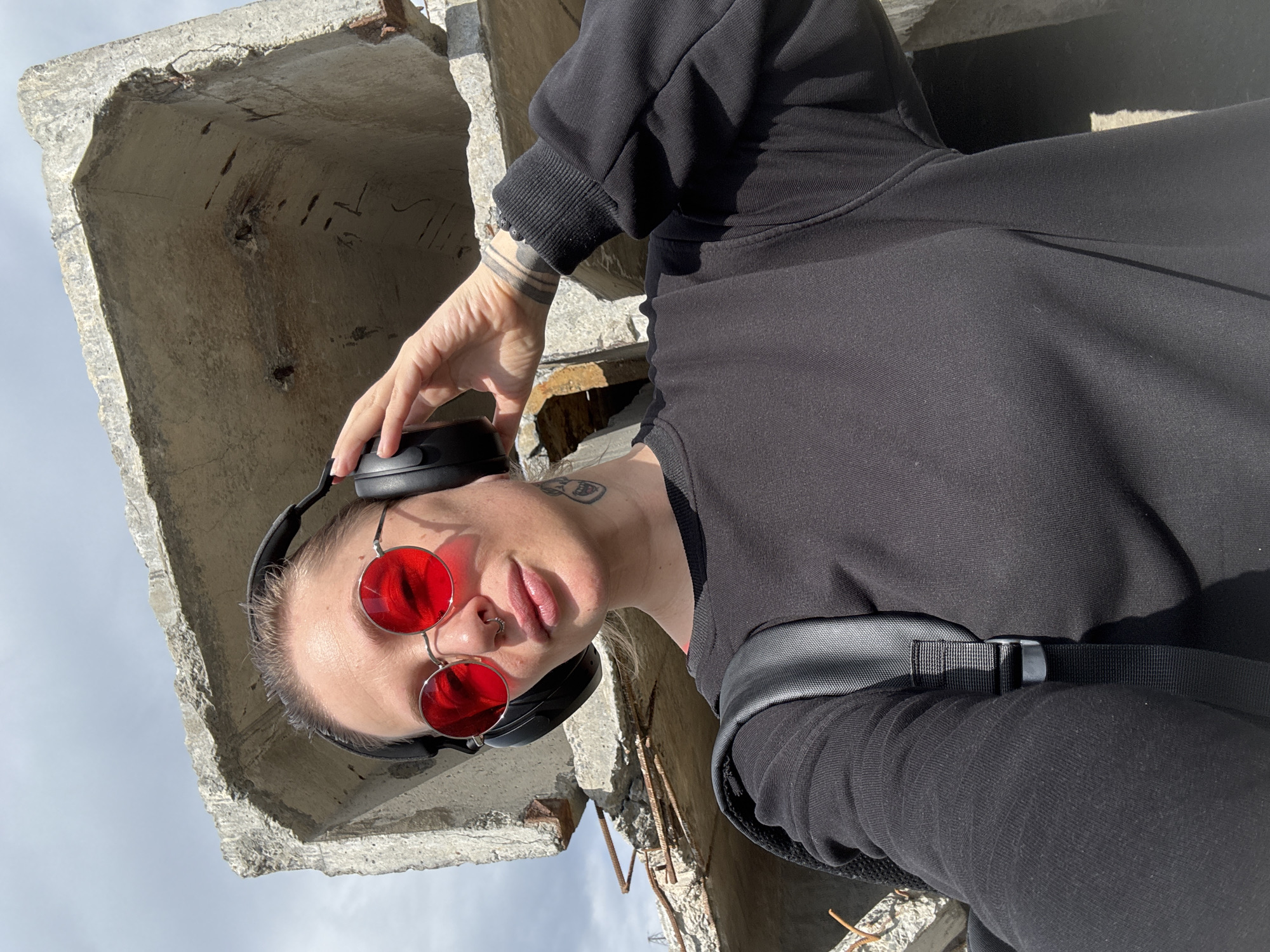 Selfies and concrete pipes at an industrial site in Norilsk