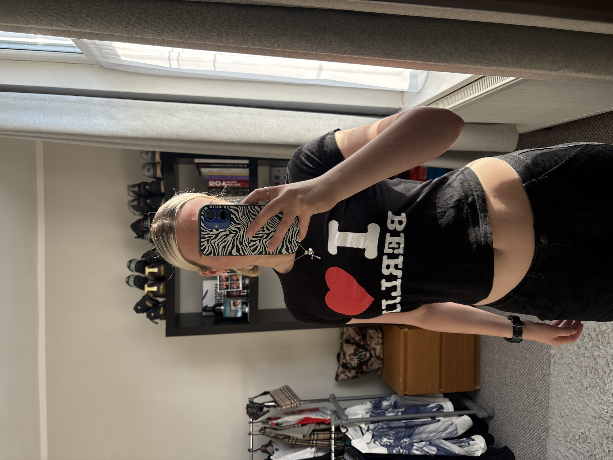 Mirror selfie captured in Manchester showing Betty tribute shirt