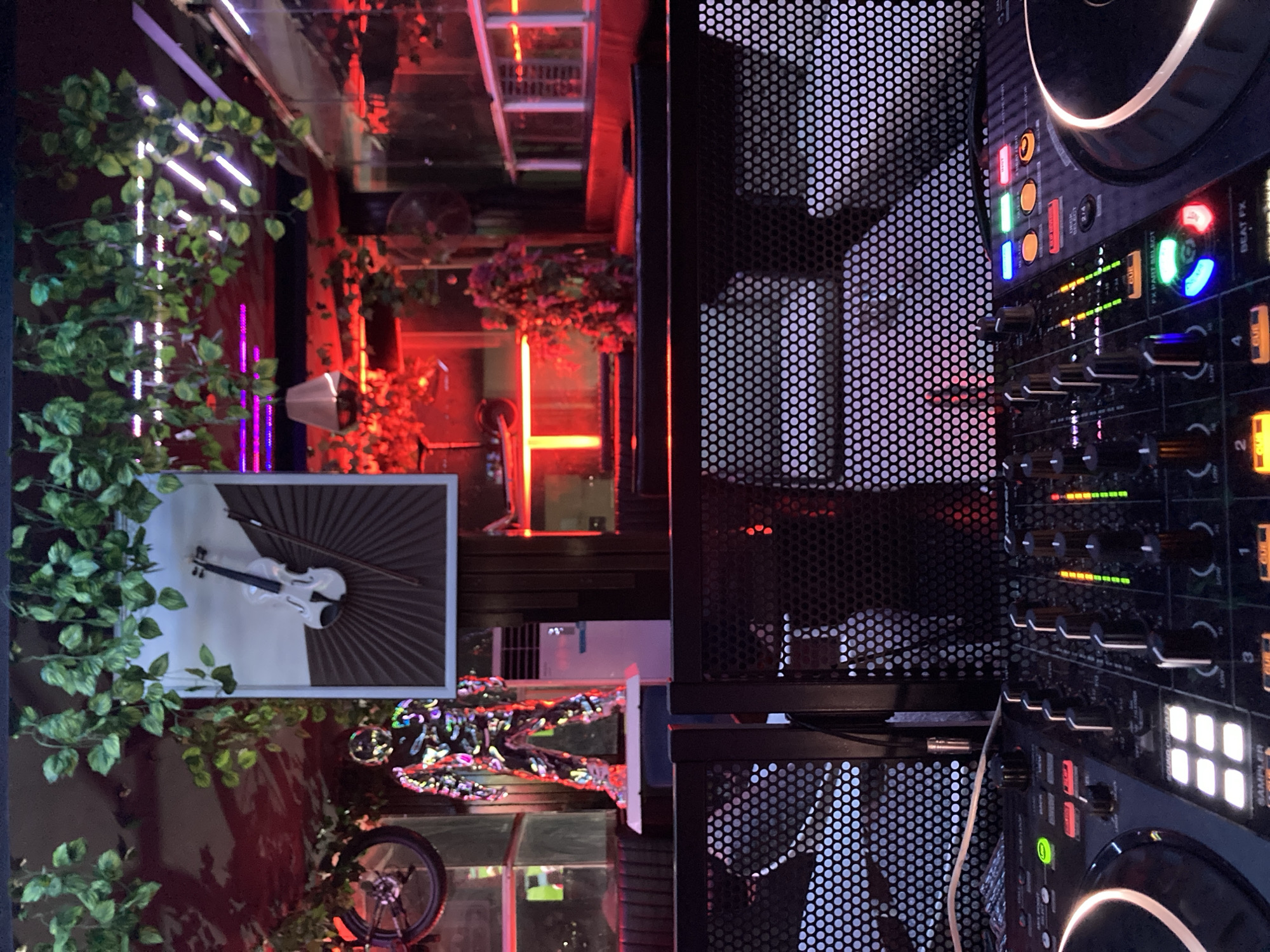 DJ set at Abuja nightclub with digital mixing setup