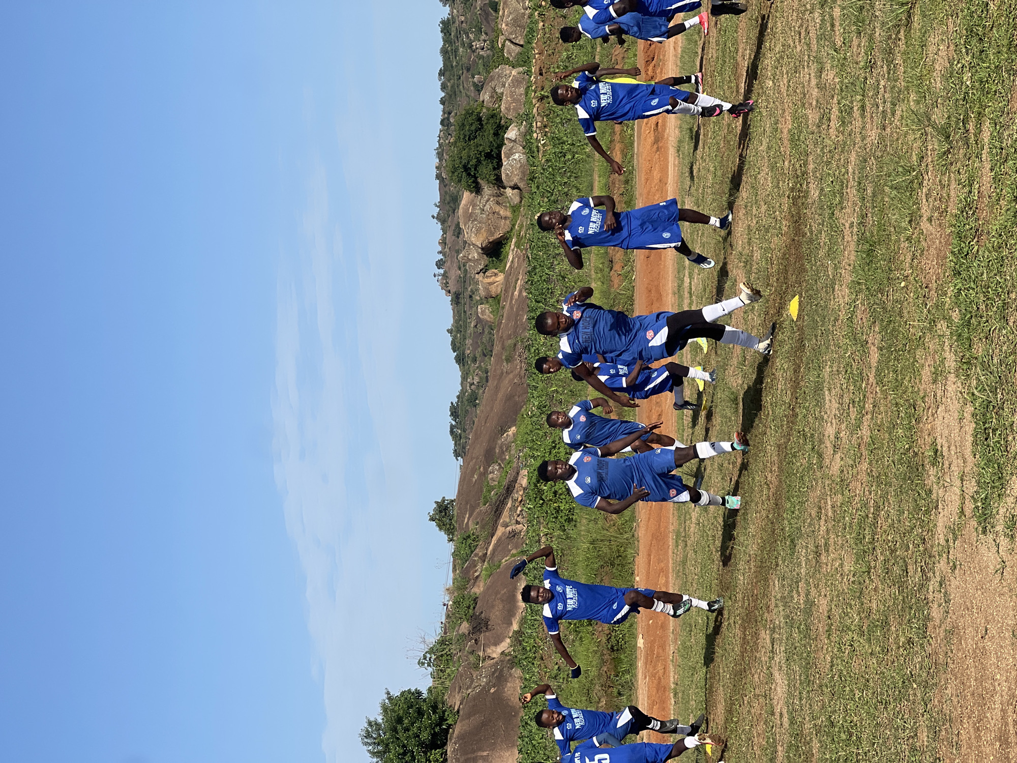 New Hope Academy football squad trains on a Jos field