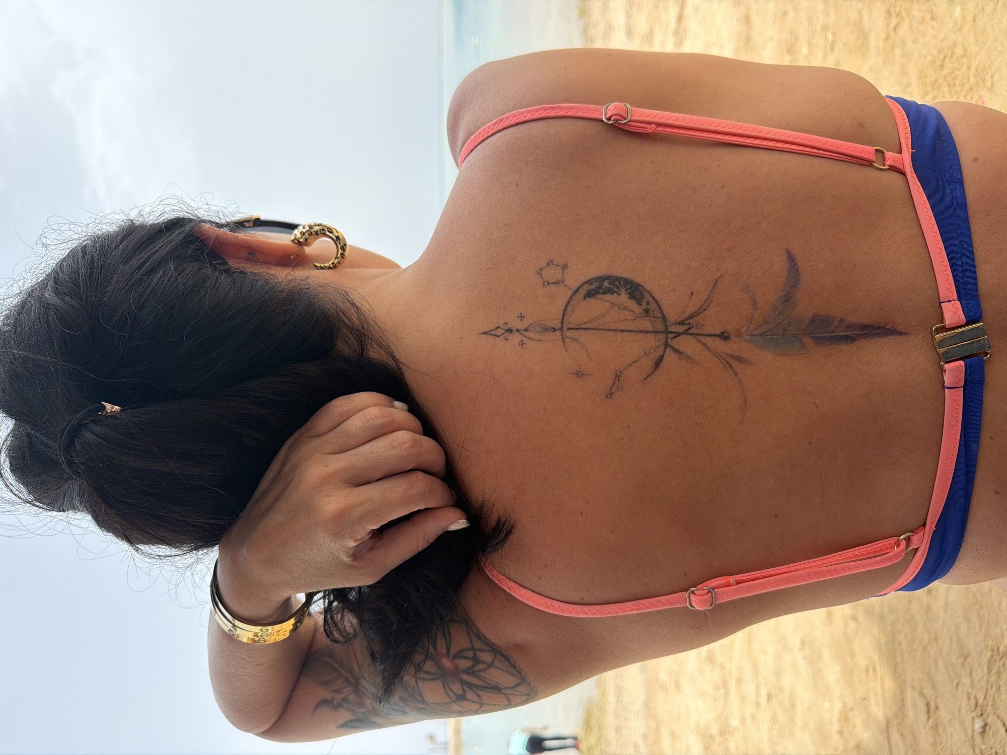 Woman enjoys leisurely beach day in Hurghada, Egypt