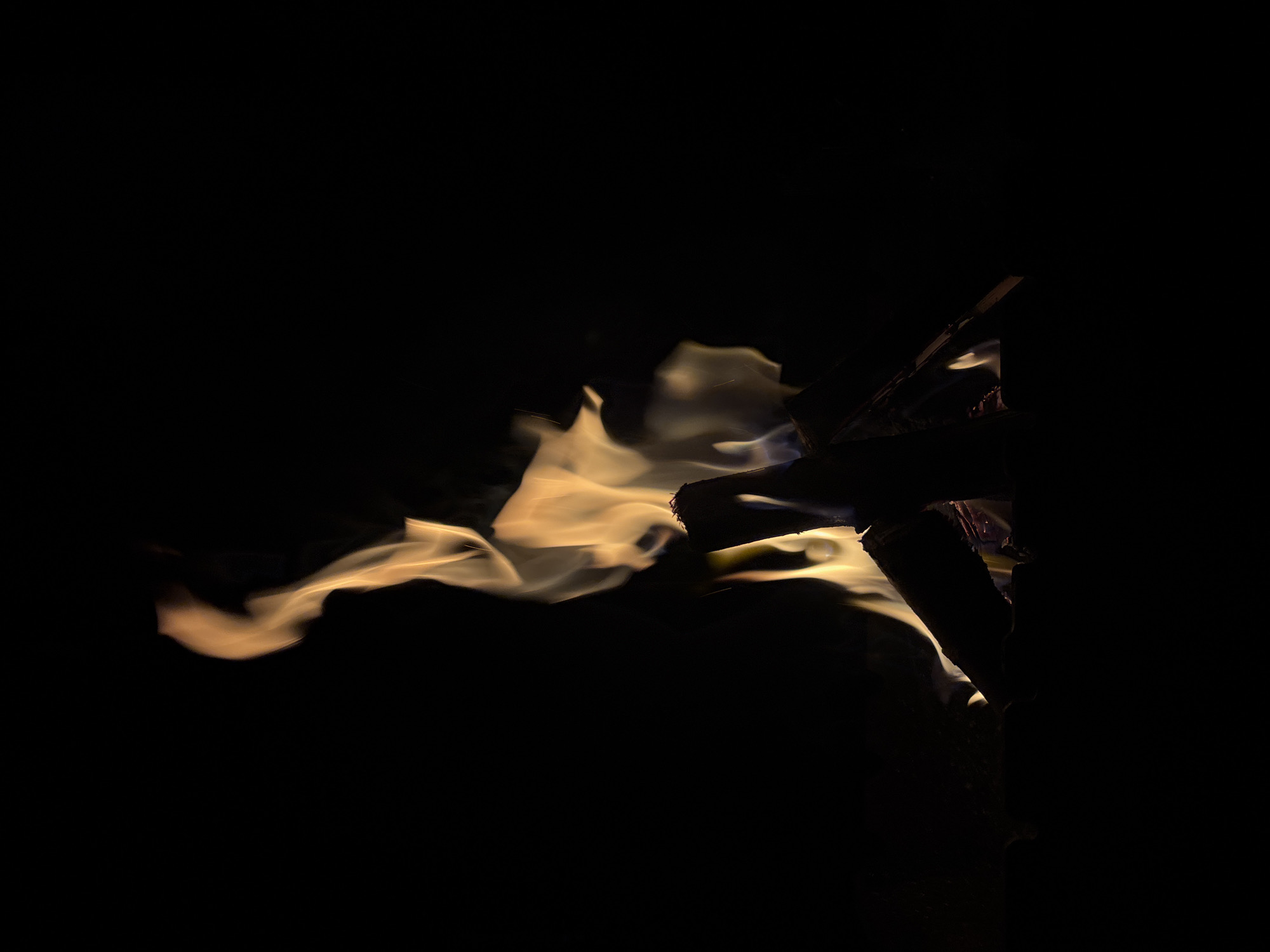 Late-night backyard fire session in Krasnodar, Russia