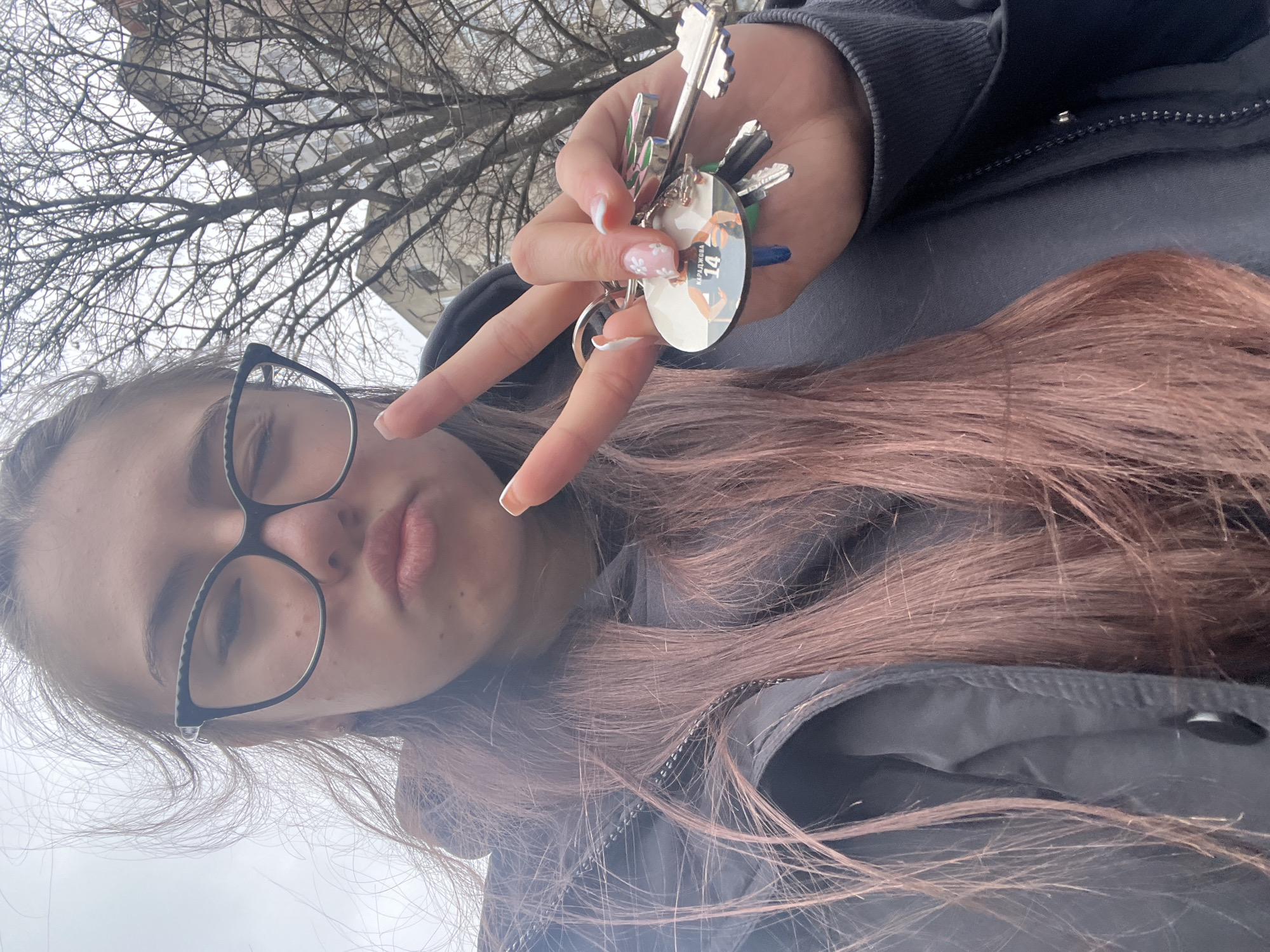 Sofia resident documents keys, selfie, street scenes during morning hour