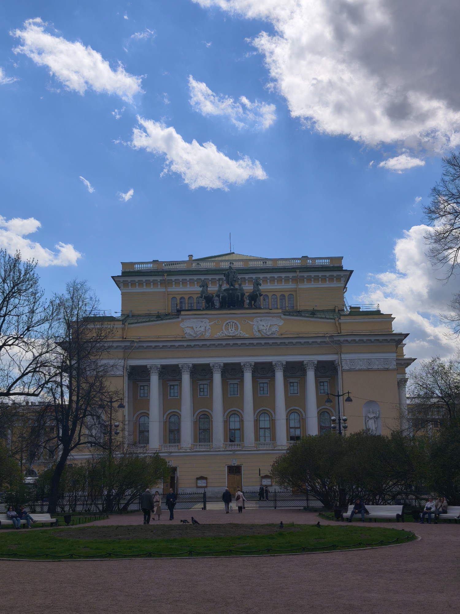 Sunny day documented at Saint Petersburg's Alexandrinsky Theatre district
