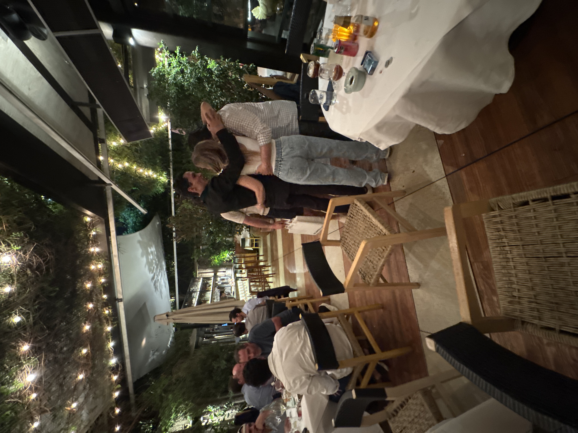 Nighttime dining scene captured at Mexico City restaurant