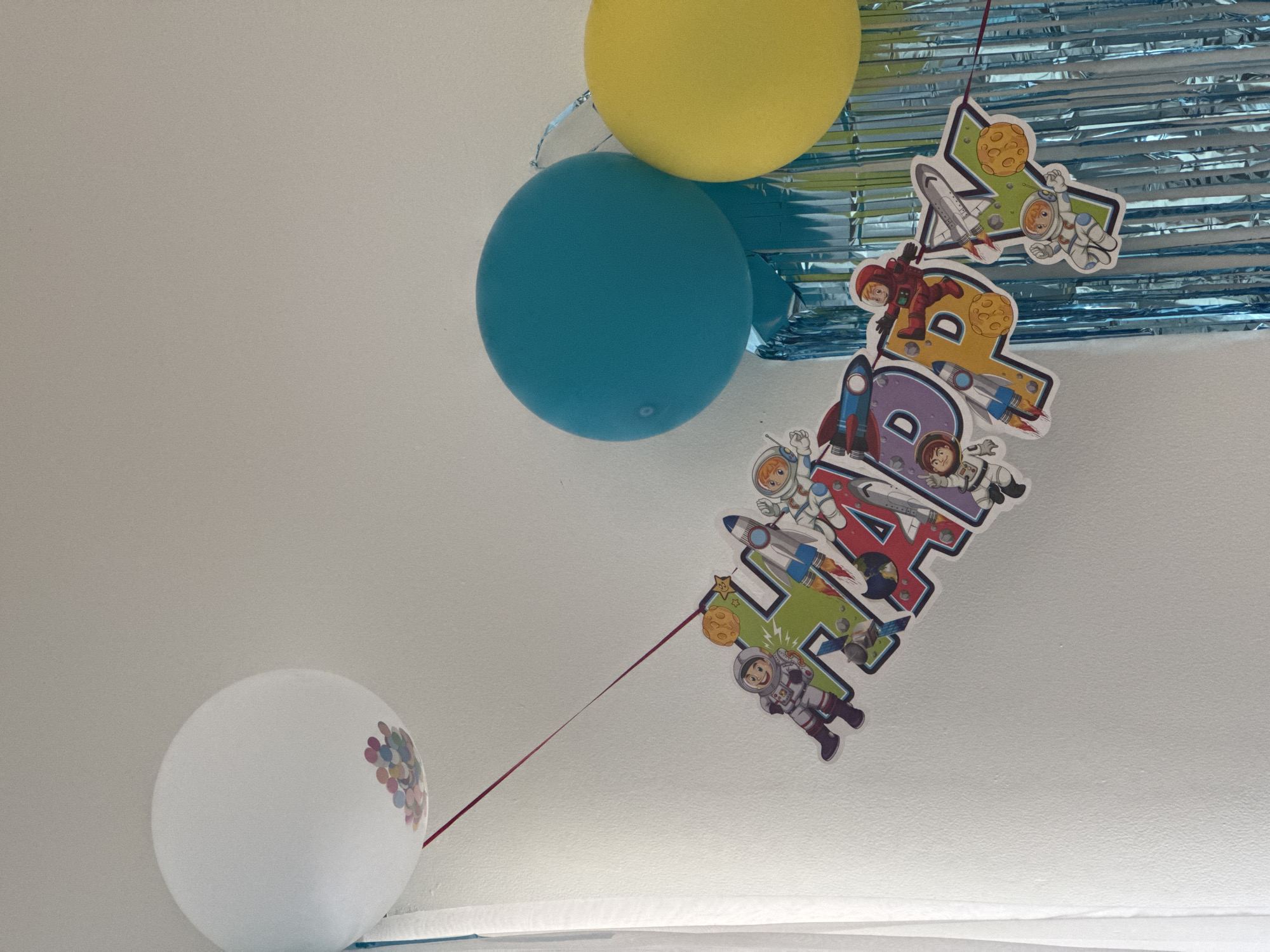 Space-themed fourth birthday party decorations spotted in Kuta Selatan